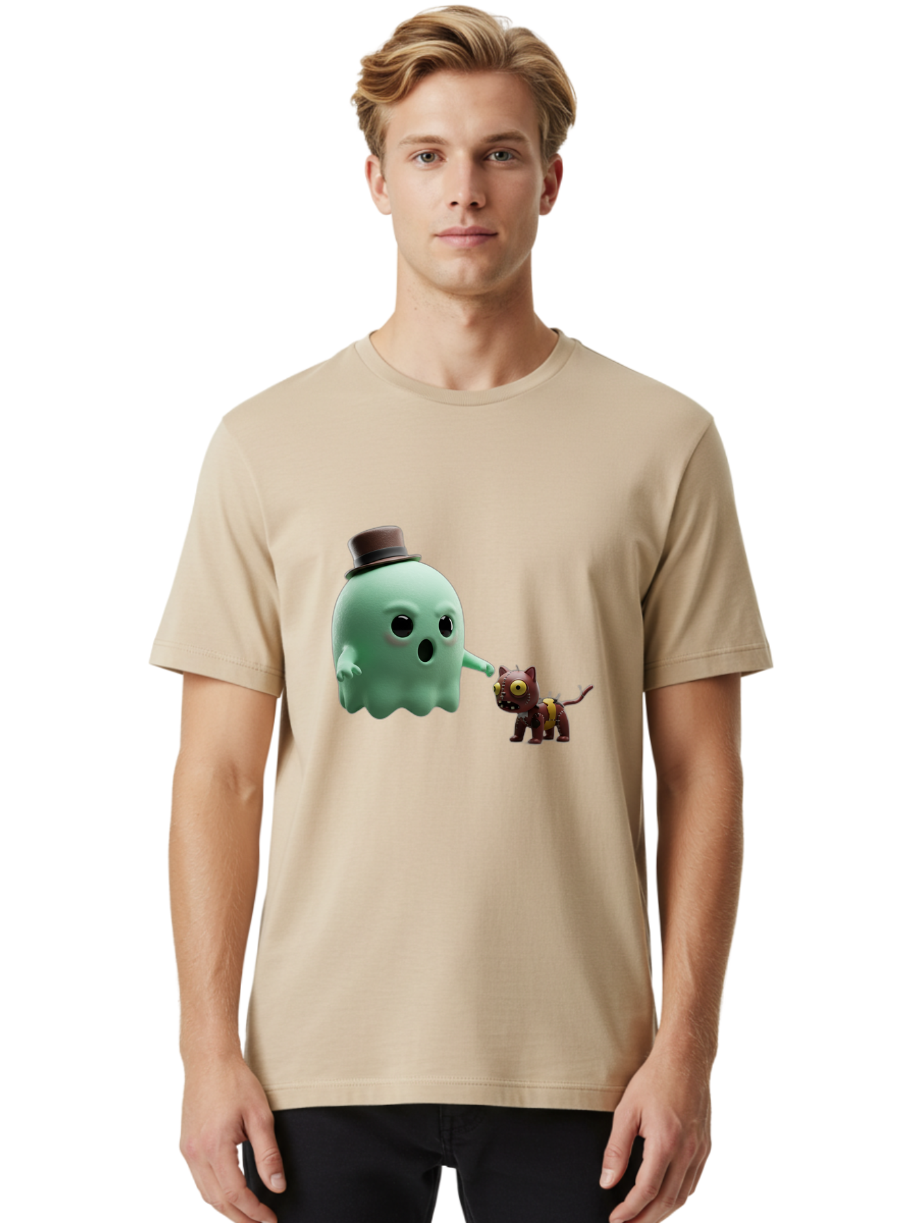 Ghost-Cat Men'S Graphic Tee, 100% Cotton, Comfortable Casual Summer Wear, Machine Washable, Vintage Camera, Old Camera, Antique Camera, Black Camera, Classic Photography, Photography Equipment, Nostalgic Device, Film Camera, Camera Art Bam510