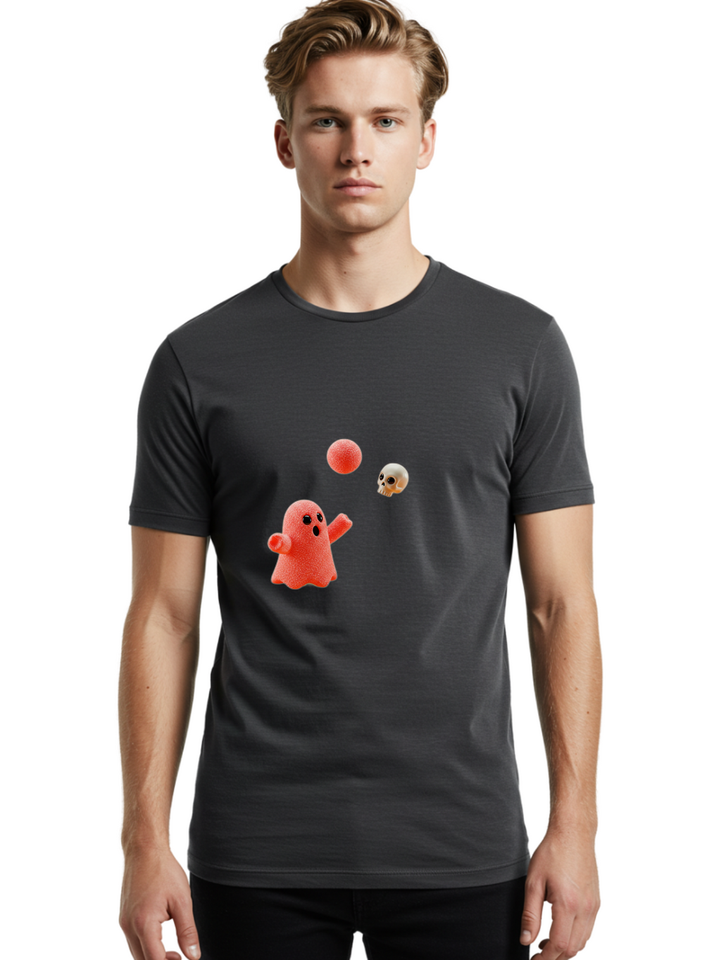 Ghost-Catching-Skull-Ball Men'S Graphic Tee, 100% Cotton, Comfortable Casual Summer Wear, Machine Washable, Vintage Camera, Old Camera, Antique Camera, Black Camera, Classic Photography, Photography Equipment, Nostalgic Device, Film Camera, Bam511