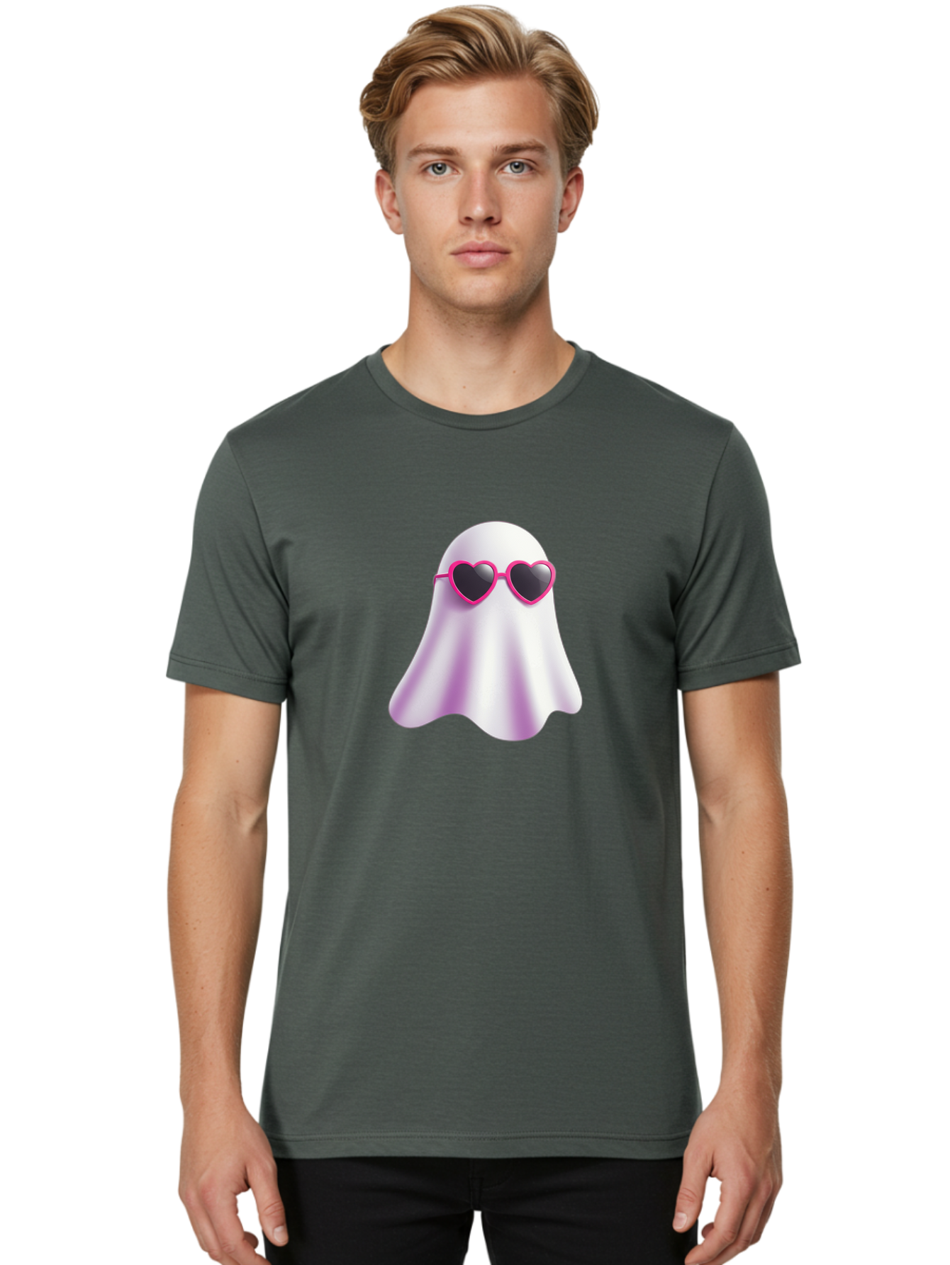 Ghost-Emoji Men'S Graphic Tee, 100% Cotton, Comfortable Casual Summer Wear, Machine Washable, Vintage Camera, Old Camera, Antique Camera, Black Camera, Classic Photography, Photography Equipment, Nostalgic Device, Film Camera, Camera Art Bam513