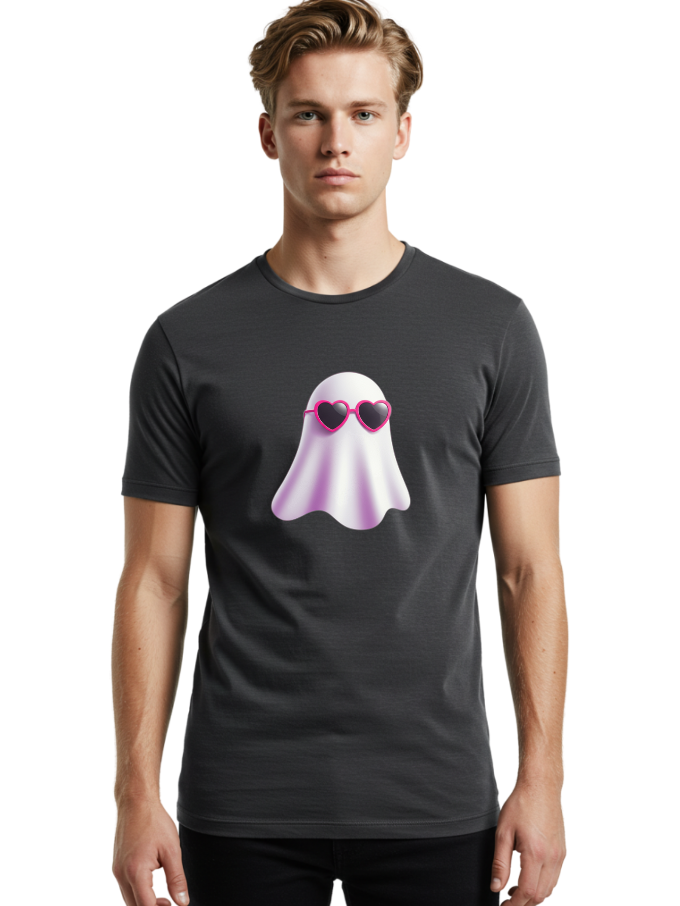 Ghost-Emoji Men'S Graphic Tee, 100% Cotton, Comfortable Casual Summer Wear, Machine Washable, Vintage Camera, Old Camera, Antique Camera, Black Camera, Classic Photography, Photography Equipment, Nostalgic Device, Film Camera, Camera Art Bam513