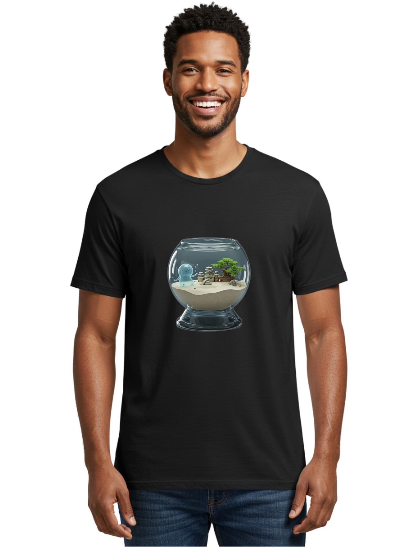 Ghost-In-Glass-Terrarium Men'S Graphic Tee, 100% Cotton, Comfortable Casual Summer Wear, Machine Washable, Vintage Camera, Old Camera, Antique Camera, Black Camera, Classic Photography, Photography Equipment, Nostalgic Device, Film Camera, Bam515