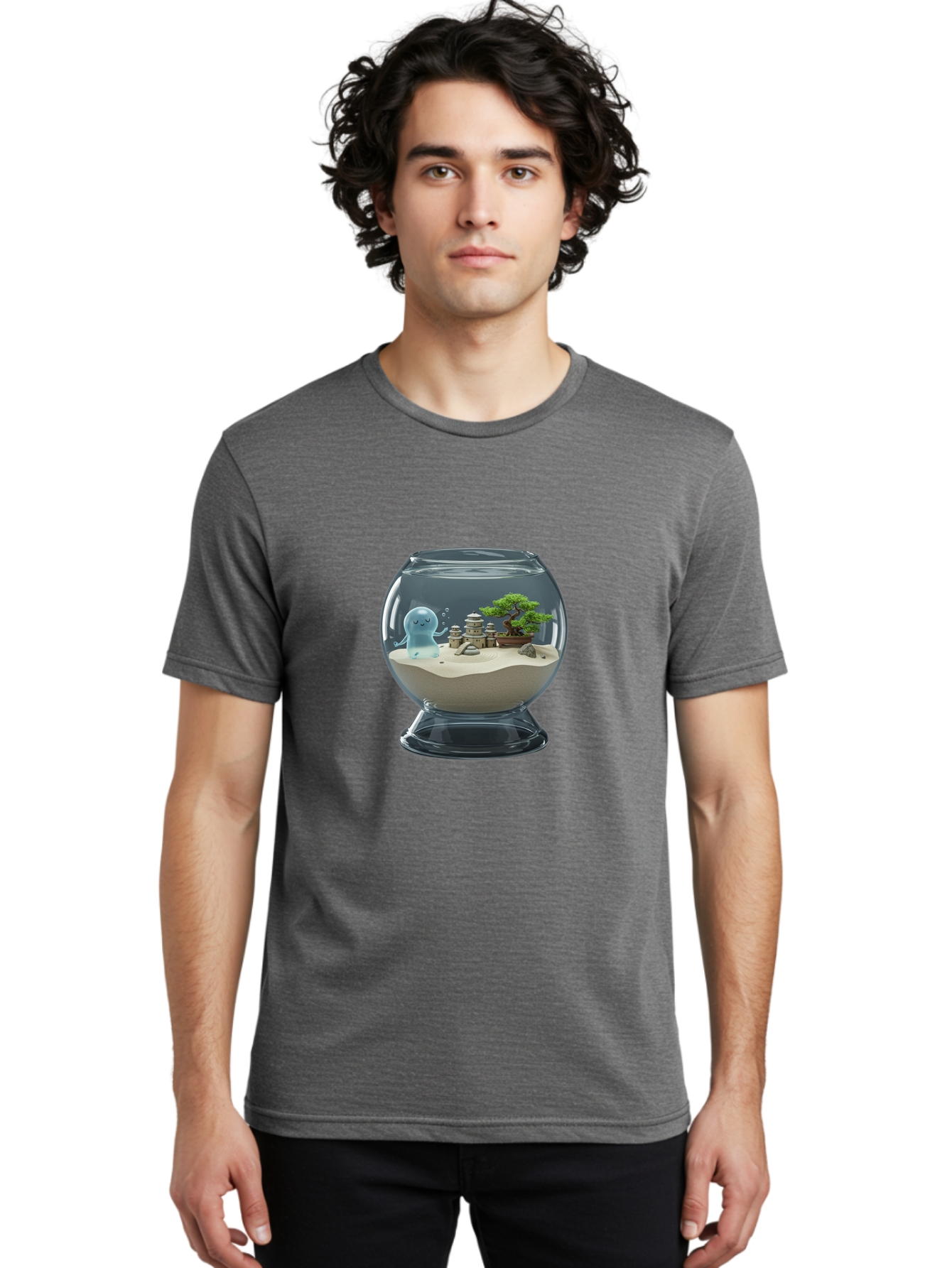 Ghost-In-Glass-Terrarium Men'S Graphic Tee, 100% Cotton, Comfortable Casual Summer Wear, Machine Washable, Vintage Camera, Old Camera, Antique Camera, Black Camera, Classic Photography, Photography Equipment, Nostalgic Device, Film Camera, Bam515