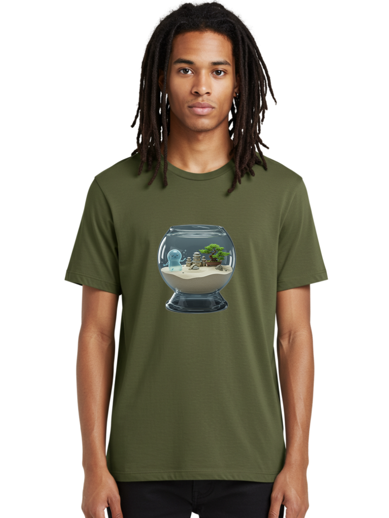 Ghost-In-Glass-Terrarium Men'S Graphic Tee, 100% Cotton, Comfortable Casual Summer Wear, Machine Washable, Vintage Camera, Old Camera, Antique Camera, Black Camera, Classic Photography, Photography Equipment, Nostalgic Device, Film Camera, Bam515