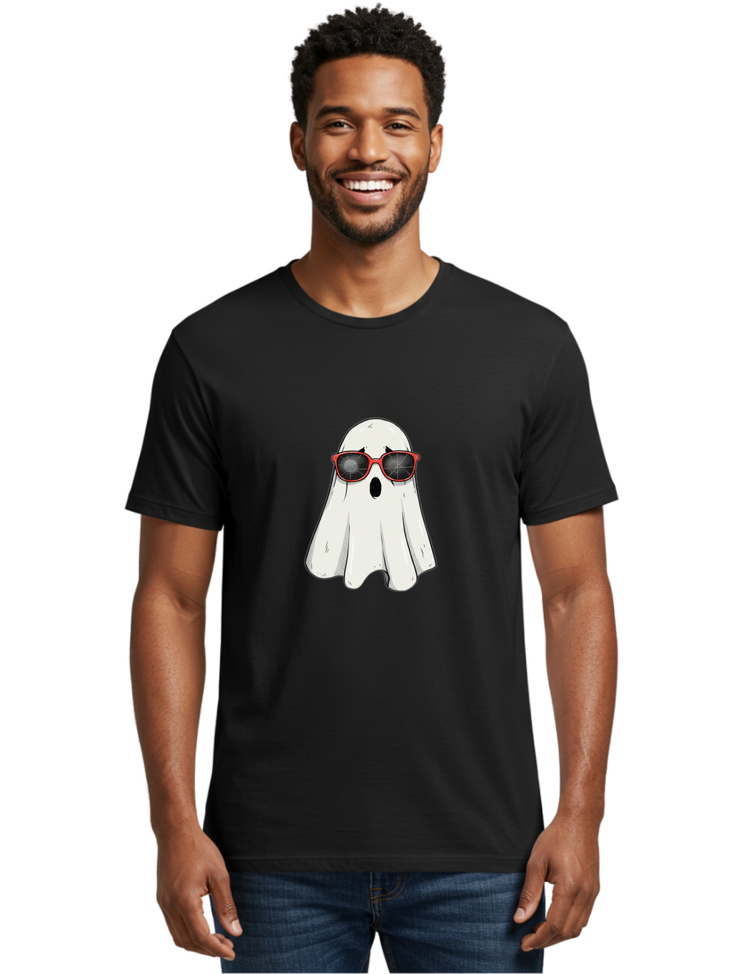 Ghost-In-Red-Sunglasses Men'S Graphic Tee, 100% Cotton, Comfortable Casual Summer Wear, Machine Washable, Vintage Camera, Old Camera, Antique Camera, Black Camera, Classic Photography, Photography Equipment, Nostalgic Device, Film Camera, Bam517