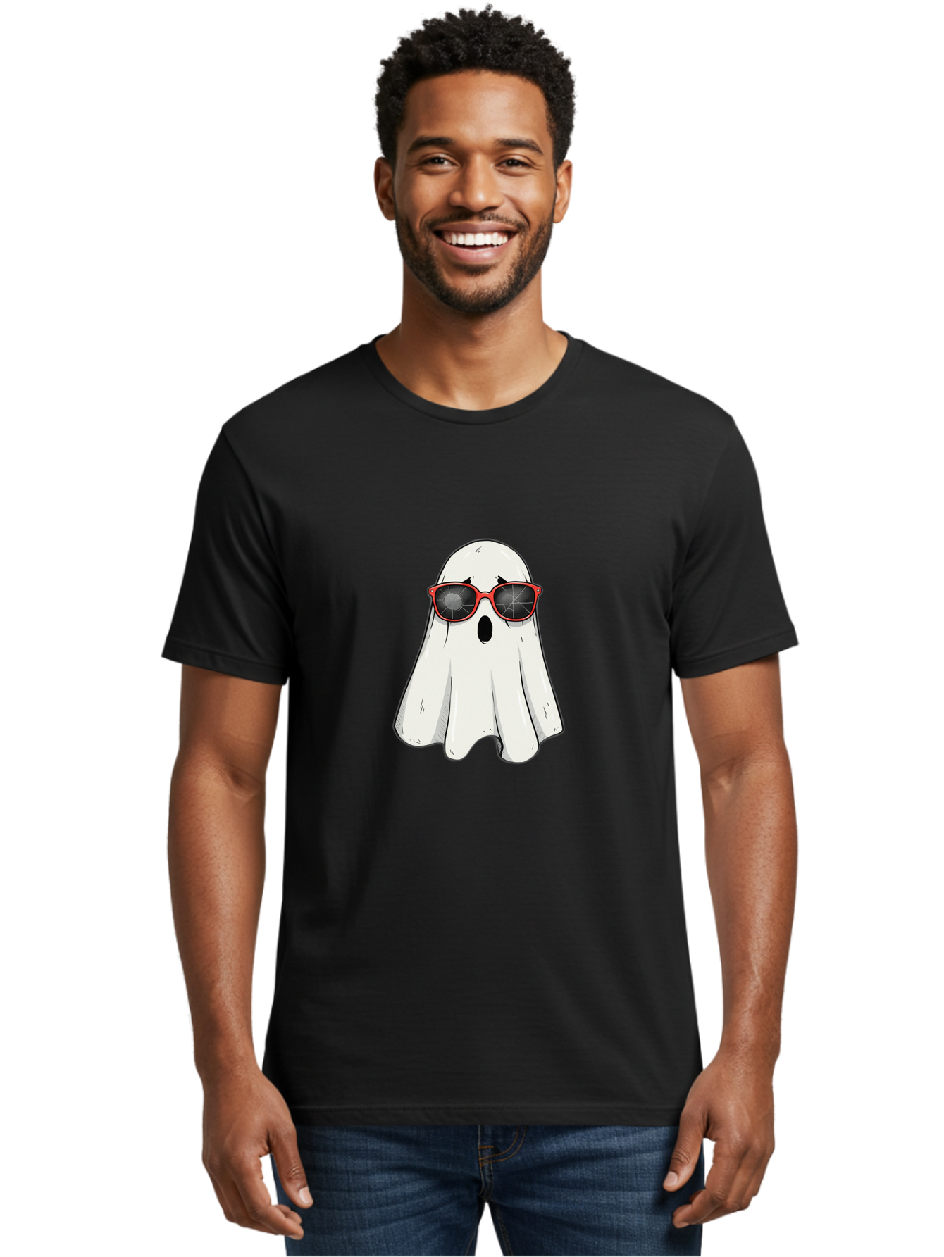 Ghost-In-Red-Sunglasses Men'S Graphic Tee, 100% Cotton, Comfortable Casual Summer Wear, Machine Washable, Vintage Camera, Old Camera, Antique Camera, Black Camera, Classic Photography, Photography Equipment, Nostalgic Device, Film Camera, Bam517