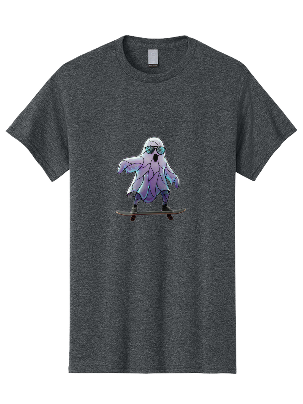 Ghost-On-Skateboard-1 Men'S Graphic Tee, 100% Cotton, Comfortable Casual Summer Wear, Machine Washable, Vintage Camera, Old Camera, Antique Camera, Black Camera, Classic Photography, Photography Equipment, Nostalgic Device, Film Camera, Bam518