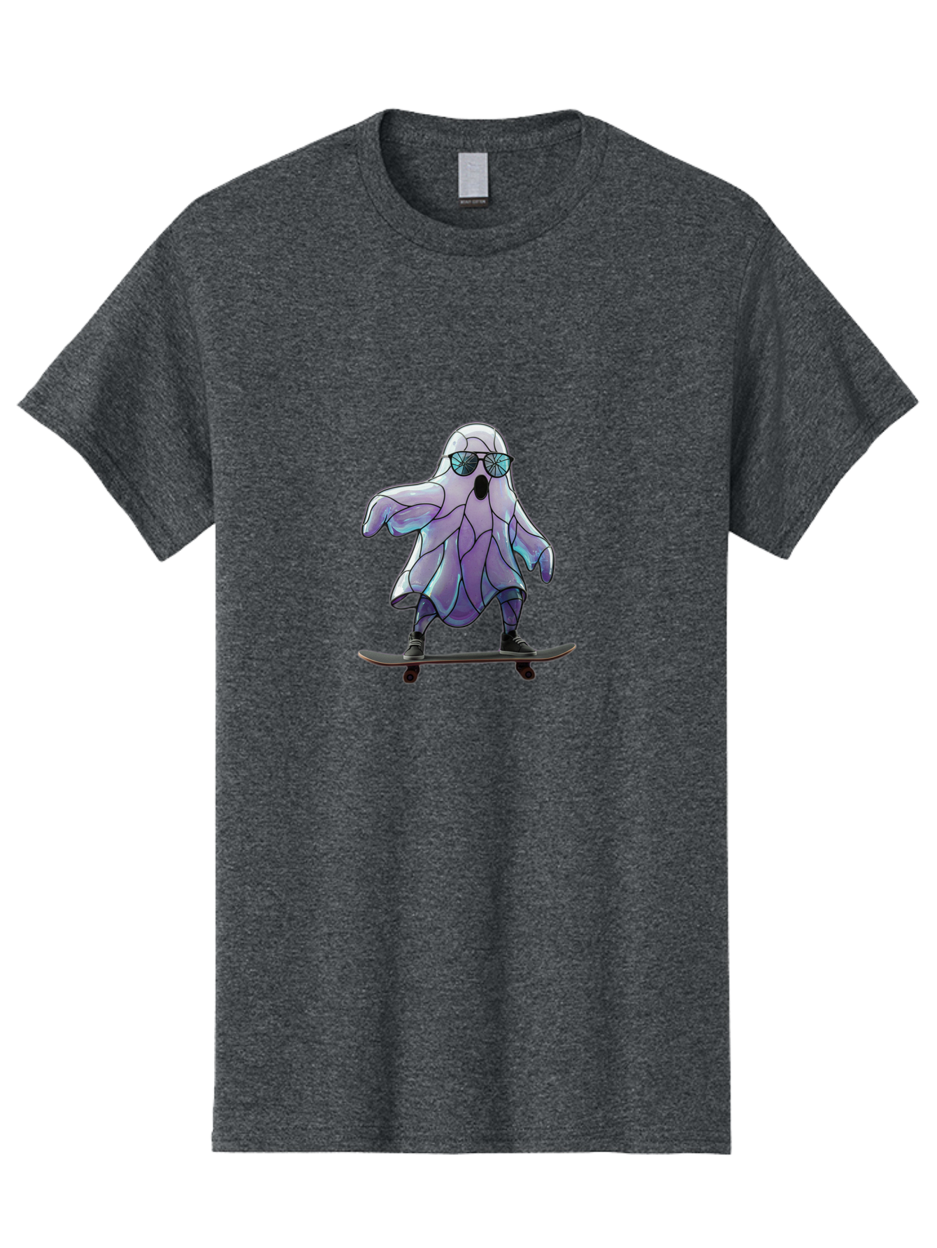 Ghost-On-Skateboard-1 Men'S Graphic Tee, 100% Cotton, Comfortable Casual Summer Wear, Machine Washable, Vintage Camera, Old Camera, Antique Camera, Black Camera, Classic Photography, Photography Equipment, Nostalgic Device, Film Camera, Bam518