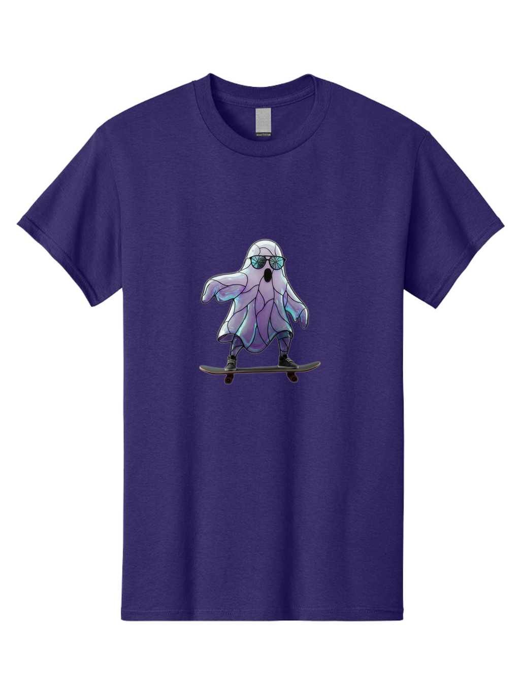 Ghost-On-Skateboard-1 Men'S Graphic Tee, 100% Cotton, Comfortable Casual Summer Wear, Machine Washable, Vintage Camera, Old Camera, Antique Camera, Black Camera, Classic Photography, Photography Equipment, Nostalgic Device, Film Camera, Bam518