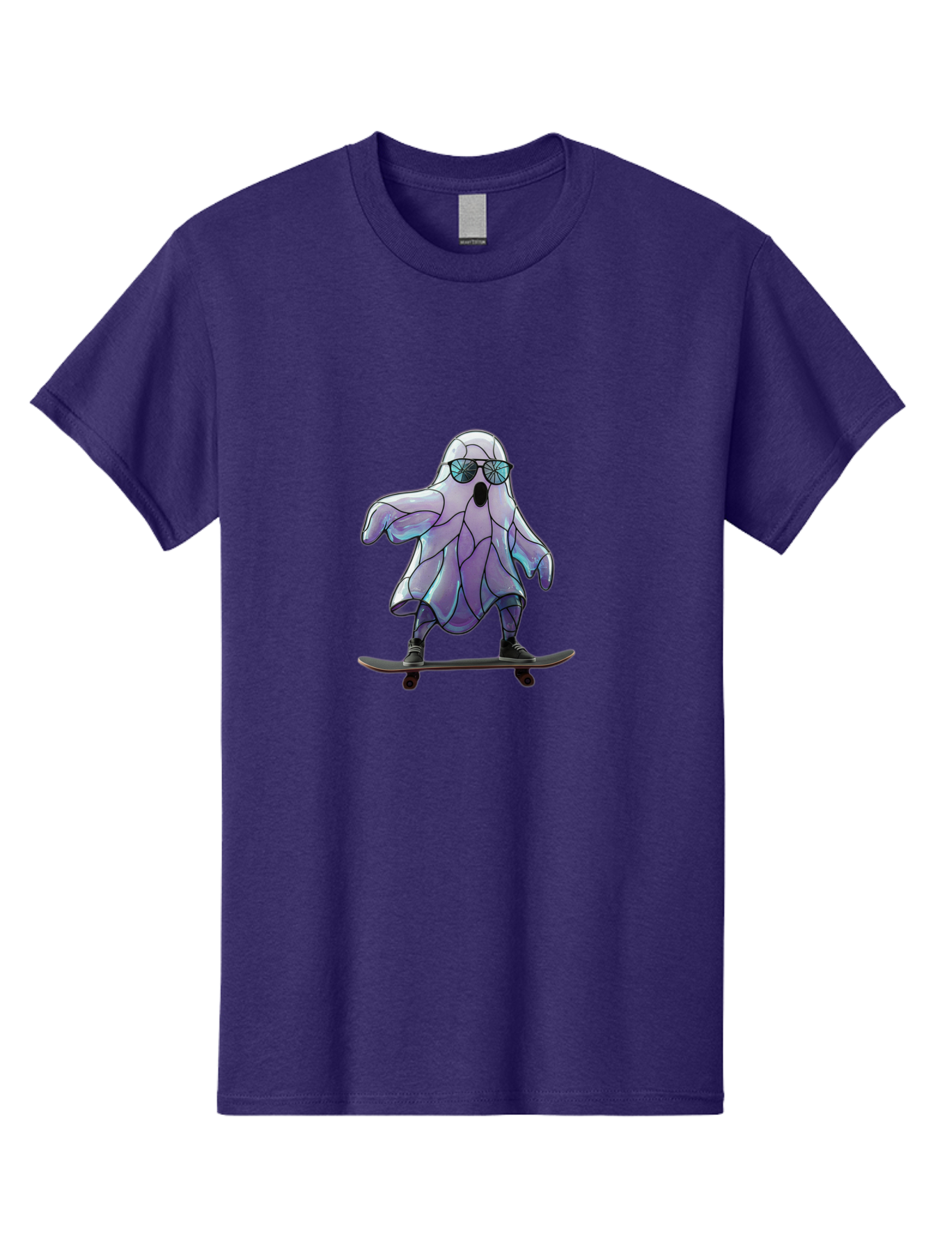 Ghost-On-Skateboard-1 Men'S Graphic Tee, 100% Cotton, Comfortable Casual Summer Wear, Machine Washable, Vintage Camera, Old Camera, Antique Camera, Black Camera, Classic Photography, Photography Equipment, Nostalgic Device, Film Camera, Bam518