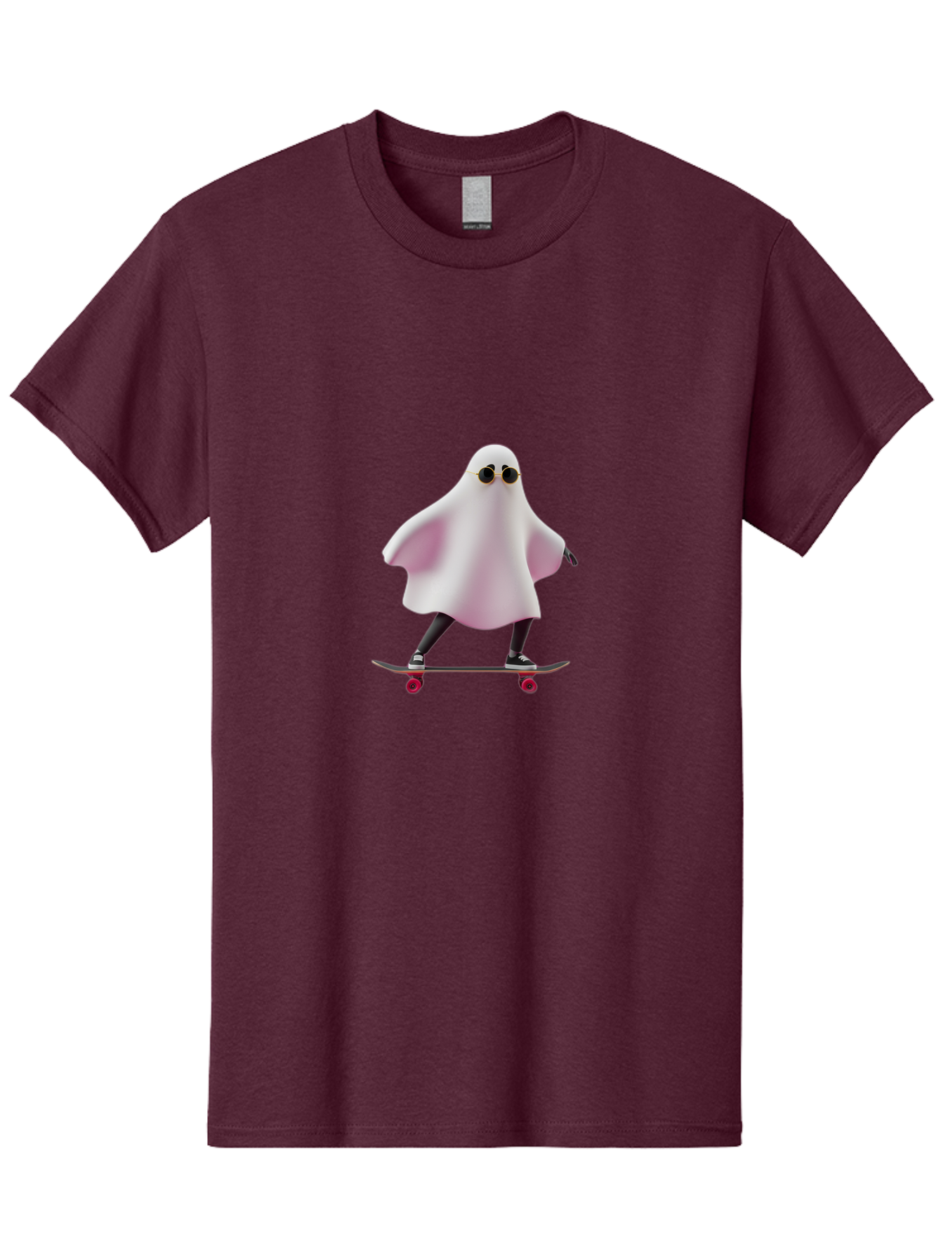 Ghost-On-Skateboard-2 Men'S Graphic Tee, 100% Cotton, Comfortable Casual Summer Wear, Machine Washable, Vintage Camera, Old Camera, Antique Camera, Black Camera, Classic Photography, Photography Equipment, Nostalgic Device, Film Camera, Bam519