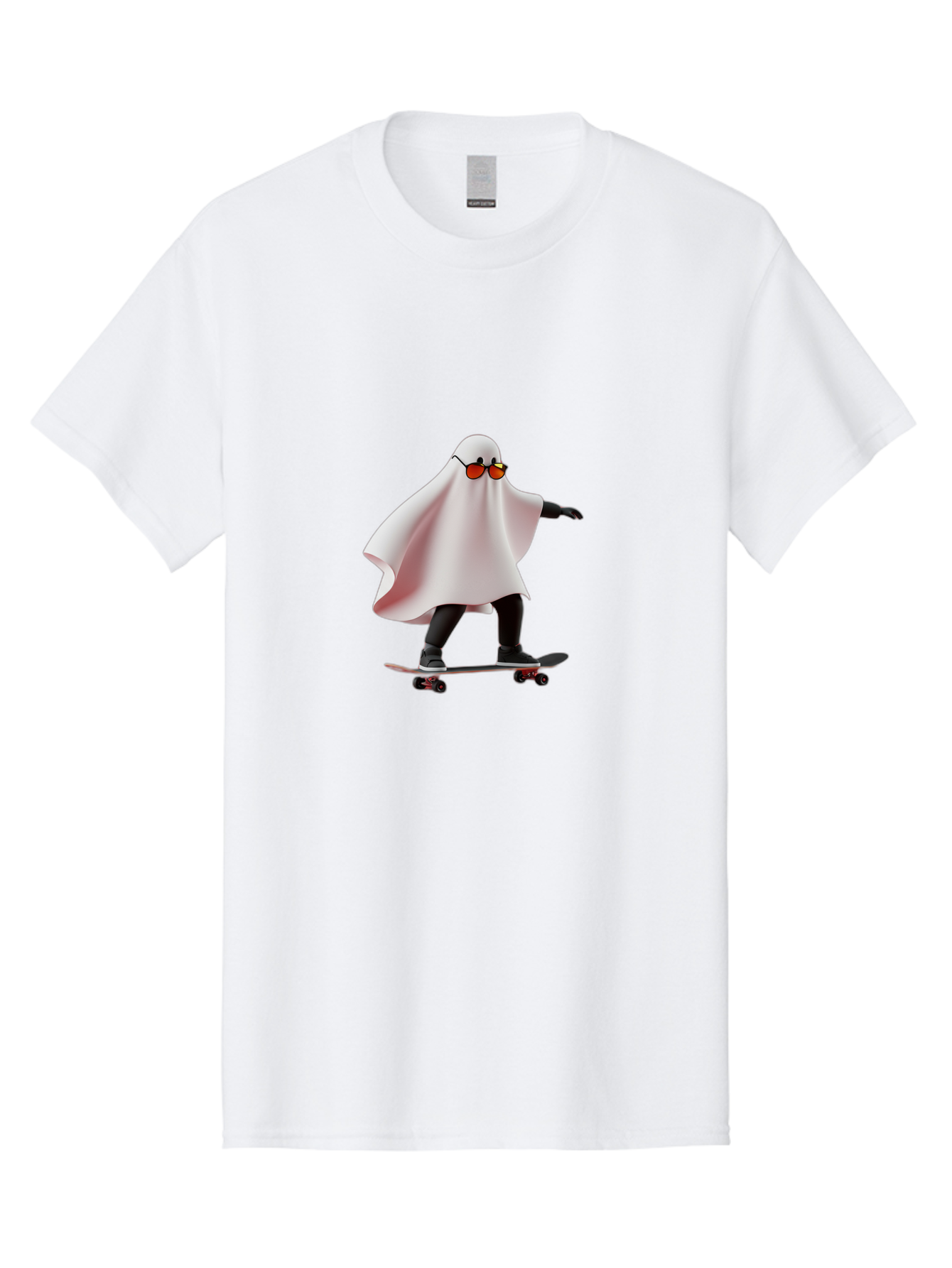 Ghost-On-Skateboard Men'S Graphic Tee, 100% Cotton, Comfortable Casual Summer Wear, Machine Washable, Vintage Camera, Old Camera, Antique Camera, Black Camera, Classic Photography, Photography Equipment, Nostalgic Device, Film Camera, Bam520