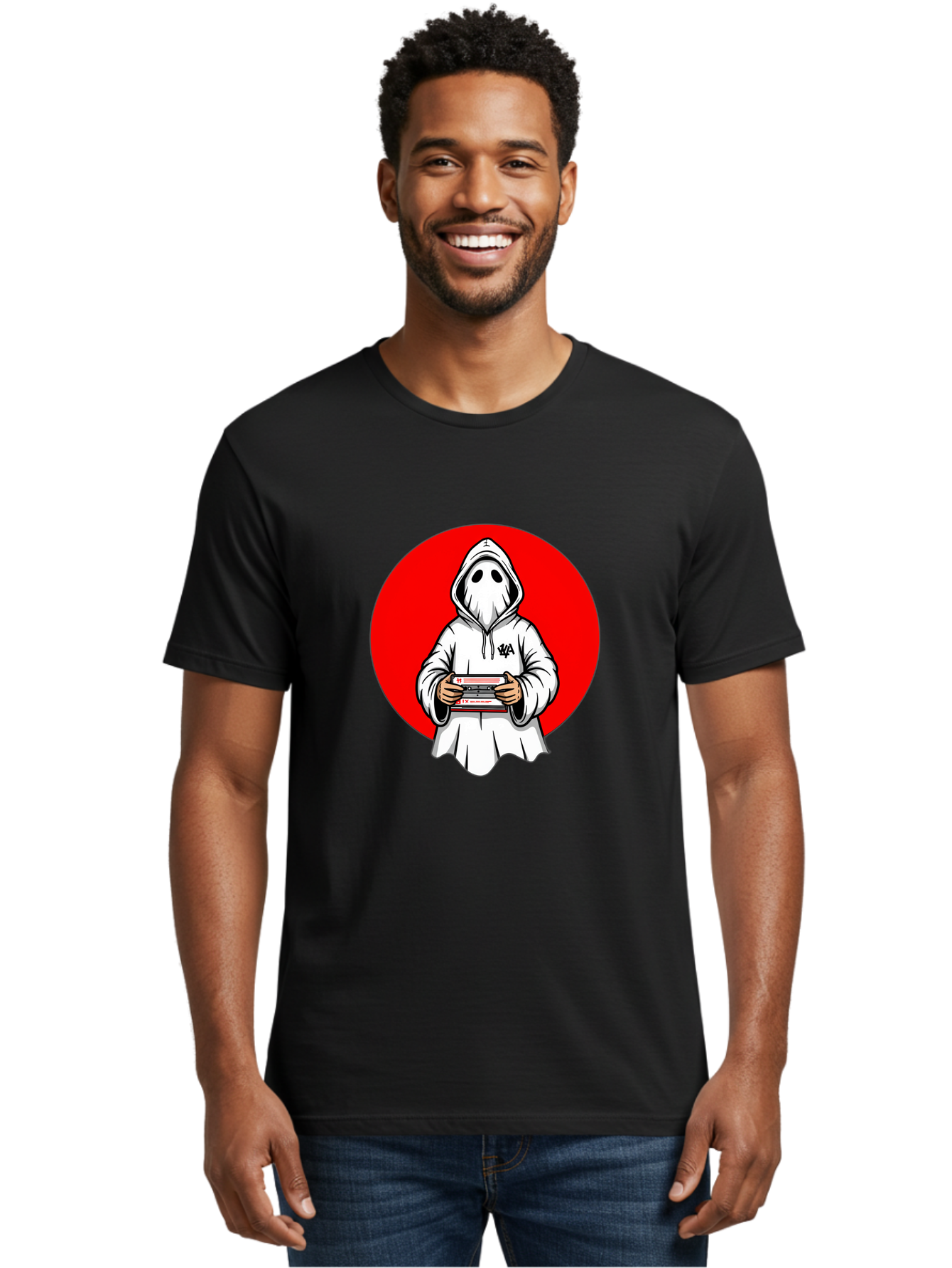 Ghost-Playing-Game Men'S Graphic Tee, 100% Cotton, Comfortable Casual Summer Wear, Machine Washable, Vintage Camera, Old Camera, Antique Camera, Black Camera, Classic Photography, Photography Equipment, Nostalgic Device, Film Camera, Bam521