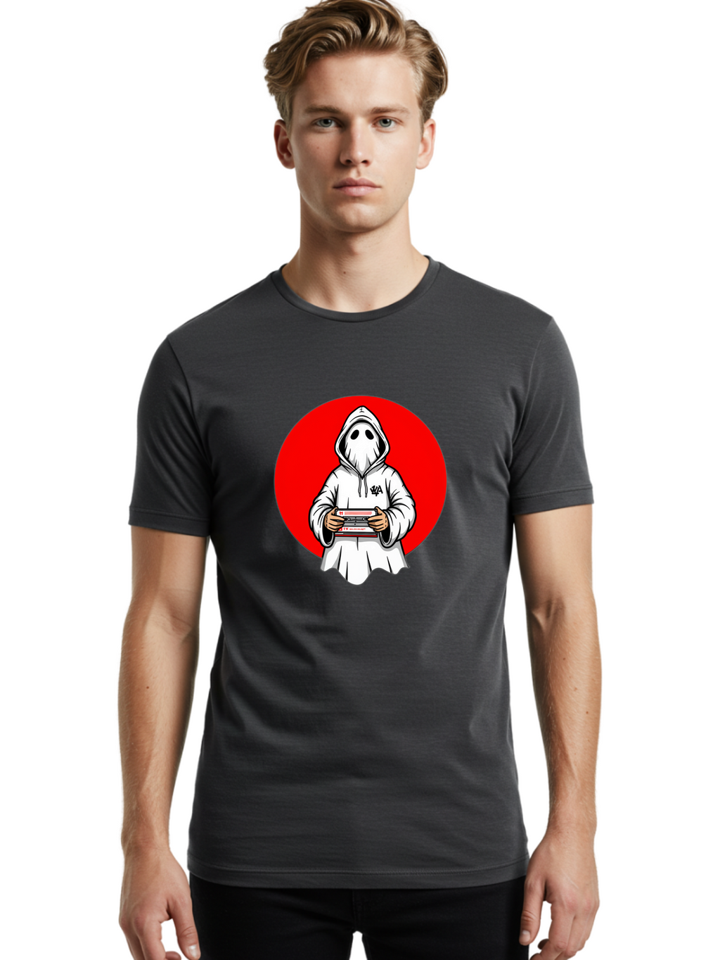 Ghost-Playing-Game Men'S Graphic Tee, 100% Cotton, Comfortable Casual Summer Wear, Machine Washable, Vintage Camera, Old Camera, Antique Camera, Black Camera, Classic Photography, Photography Equipment, Nostalgic Device, Film Camera, Bam521