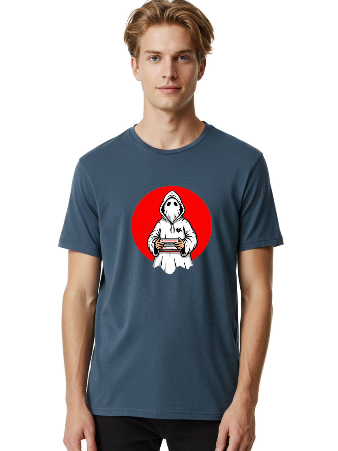 Ghost-Playing-Game Men'S Graphic Tee, 100% Cotton, Comfortable Casual Summer Wear, Machine Washable, Vintage Camera, Old Camera, Antique Camera, Black Camera, Classic Photography, Photography Equipment, Nostalgic Device, Film Camera, Bam521