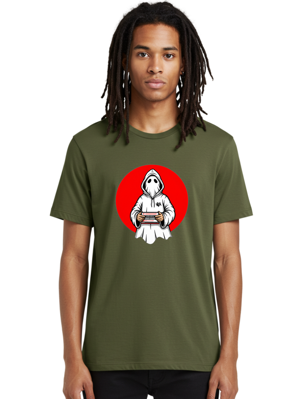 Ghost-Playing-Game Men'S Graphic Tee, 100% Cotton, Comfortable Casual Summer Wear, Machine Washable, Vintage Camera, Old Camera, Antique Camera, Black Camera, Classic Photography, Photography Equipment, Nostalgic Device, Film Camera, Bam521