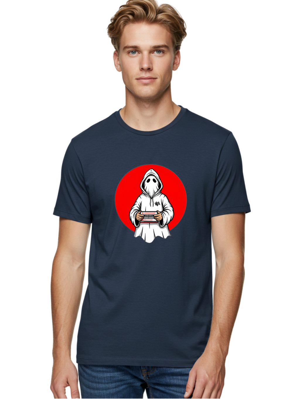 Ghost-Playing-Game Men'S Graphic Tee, 100% Cotton, Comfortable Casual Summer Wear, Machine Washable, Vintage Camera, Old Camera, Antique Camera, Black Camera, Classic Photography, Photography Equipment, Nostalgic Device, Film Camera, Bam521