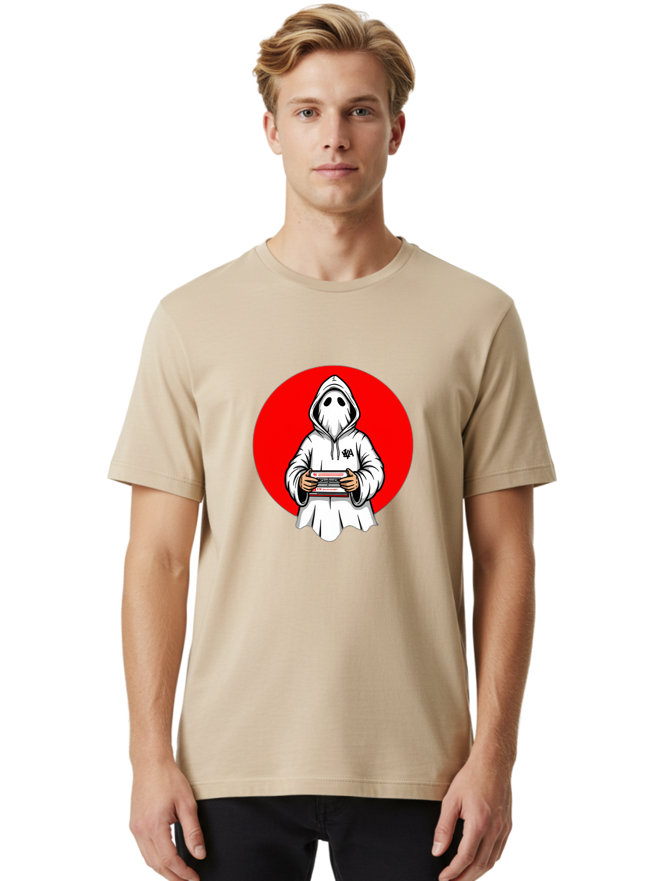 Ghost-Playing-Game Men'S Graphic Tee, 100% Cotton, Comfortable Casual Summer Wear, Machine Washable, Vintage Camera, Old Camera, Antique Camera, Black Camera, Classic Photography, Photography Equipment, Nostalgic Device, Film Camera, Bam521