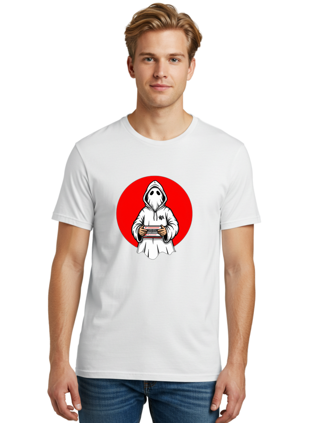 Ghost-Playing-Game Men'S Graphic Tee, 100% Cotton, Comfortable Casual Summer Wear, Machine Washable, Vintage Camera, Old Camera, Antique Camera, Black Camera, Classic Photography, Photography Equipment, Nostalgic Device, Film Camera, Bam521