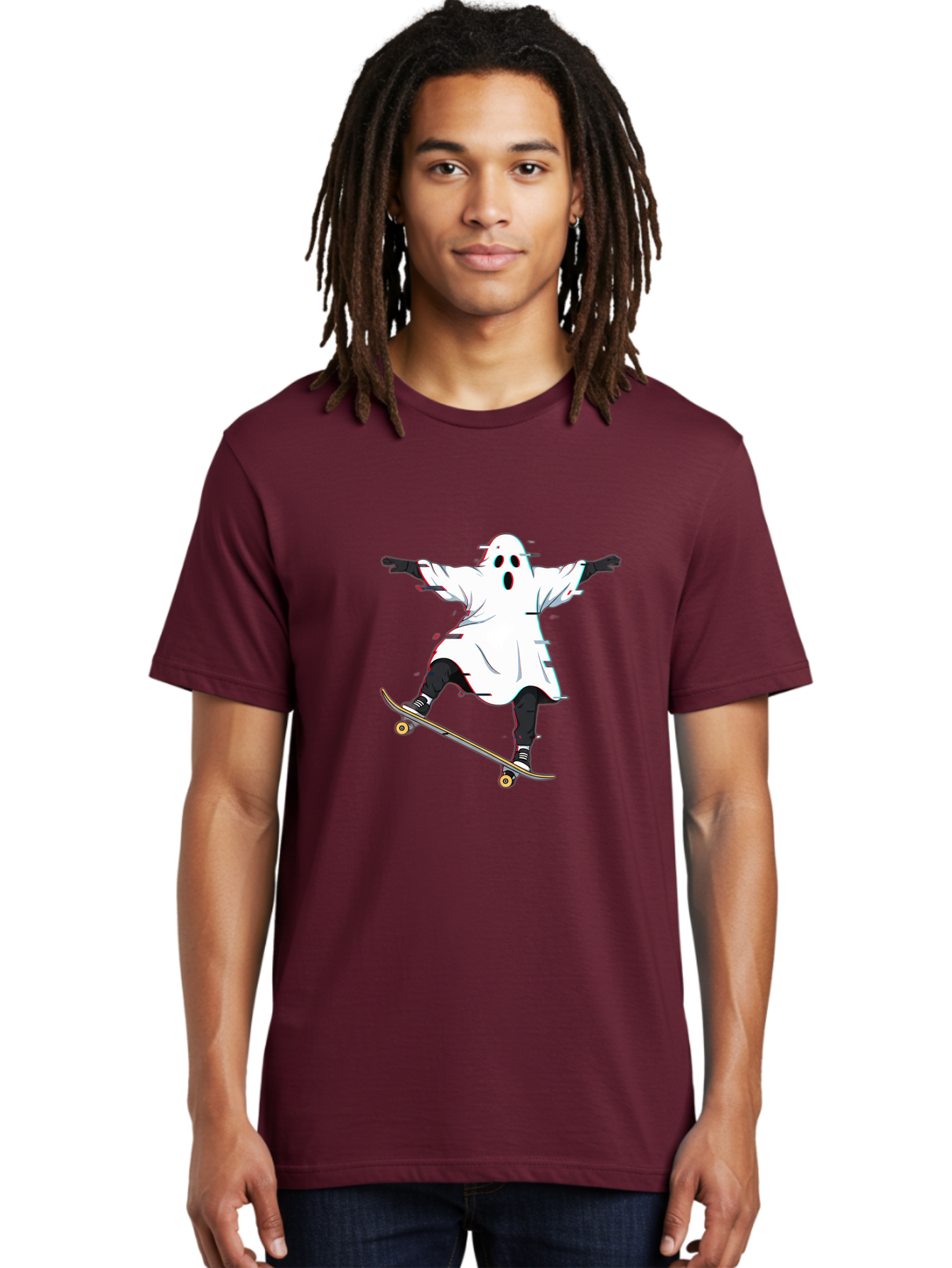 Ghost-Skateboarder-3 Men'S Graphic Tee, 100% Cotton, Comfortable Casual Summer Wear, Machine Washable, Vintage Camera, Old Camera, Antique Camera, Black Camera, Classic Photography, Photography Equipment, Nostalgic Device, Film Camera, Bam525