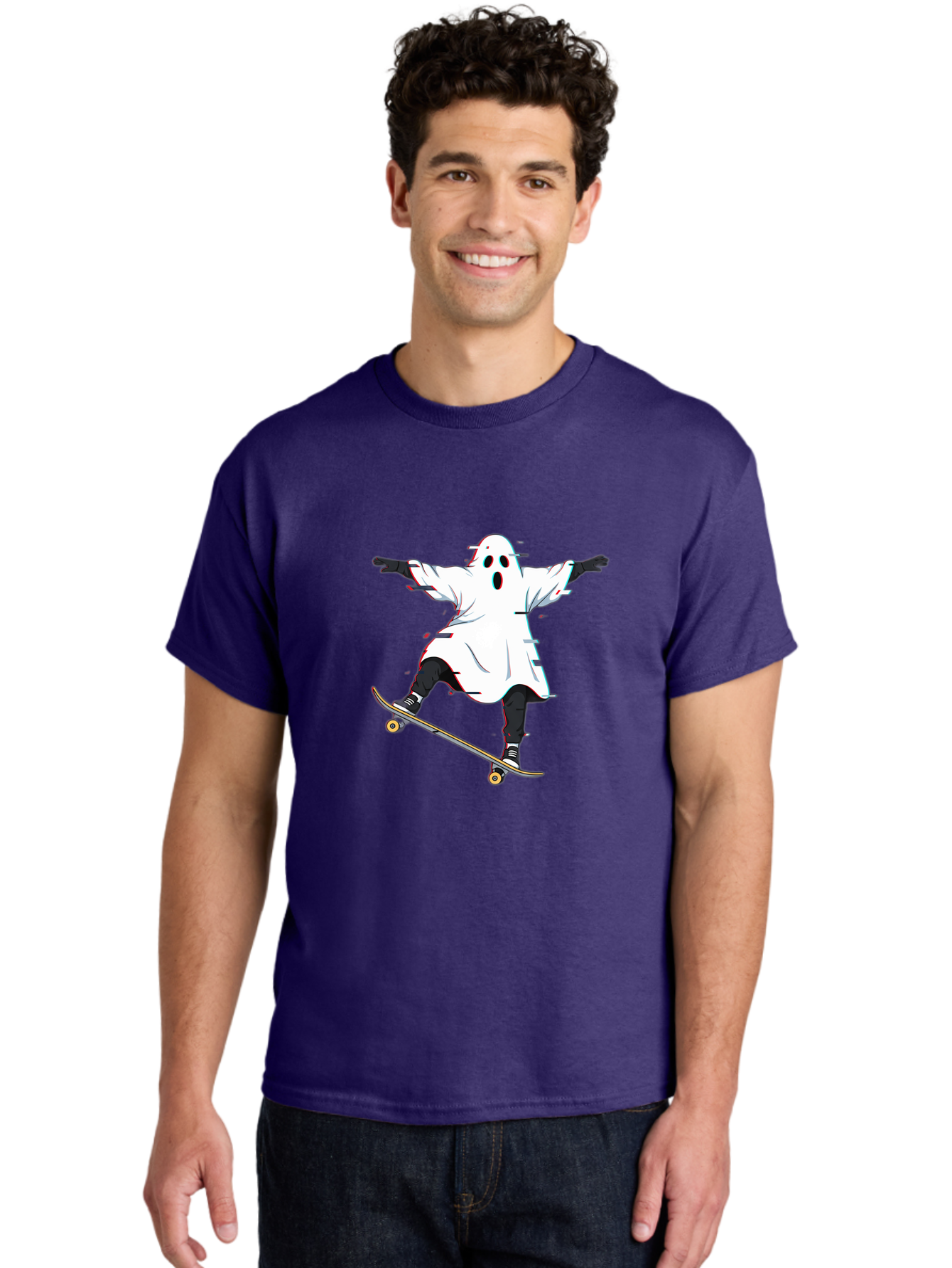 Ghost-Skateboarder-3 Men'S Graphic Tee, 100% Cotton, Comfortable Casual Summer Wear, Machine Washable, Vintage Camera, Old Camera, Antique Camera, Black Camera, Classic Photography, Photography Equipment, Nostalgic Device, Film Camera, Bam525