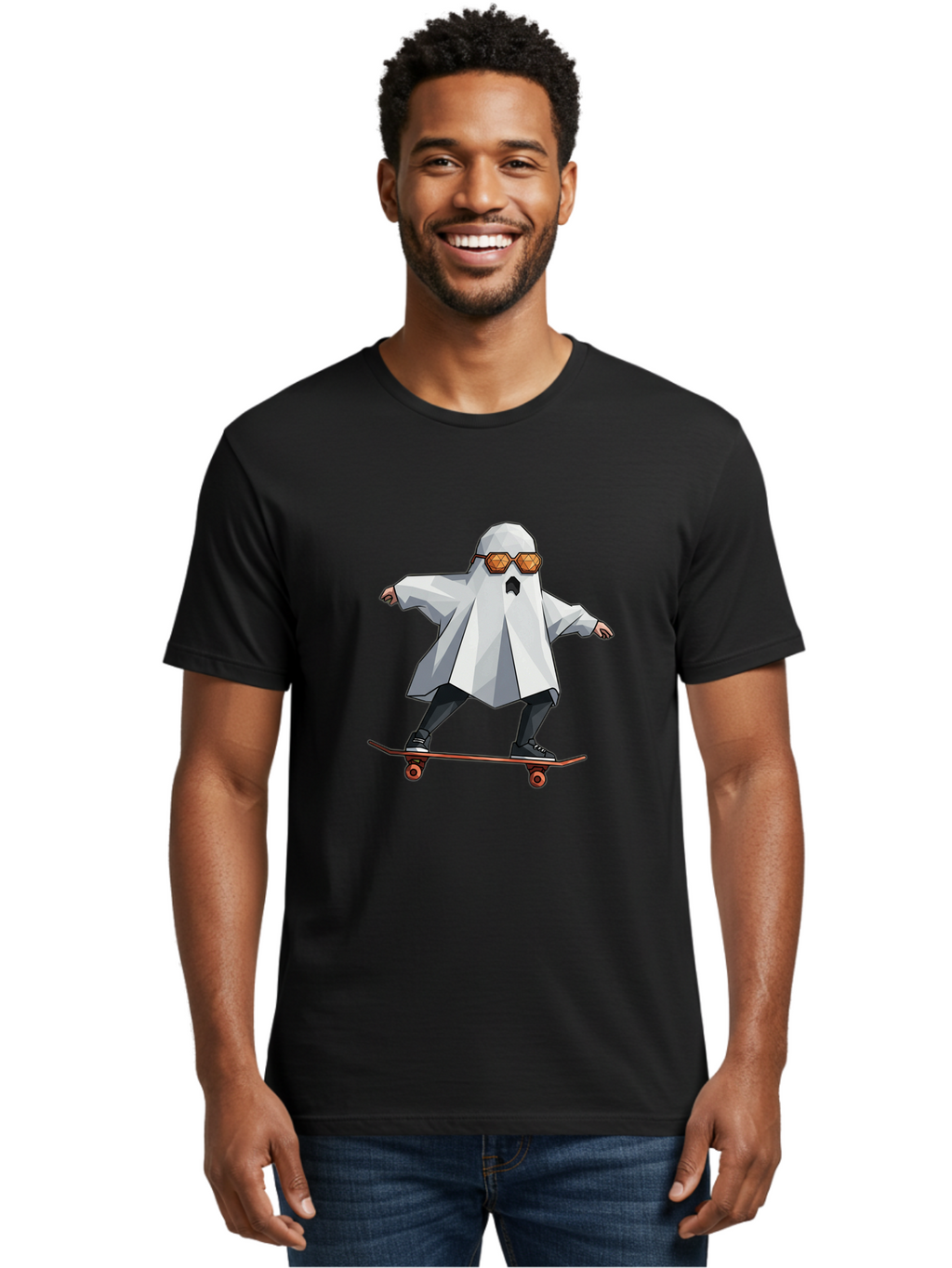 Ghost-Skateboarder-4 Men'S Graphic Tee, 100% Cotton, Comfortable Casual Summer Wear, Machine Washable, Vintage Camera, Old Camera, Antique Camera, Black Camera, Classic Photography, Photography Equipment, Nostalgic Device, Film Camera, Bam526