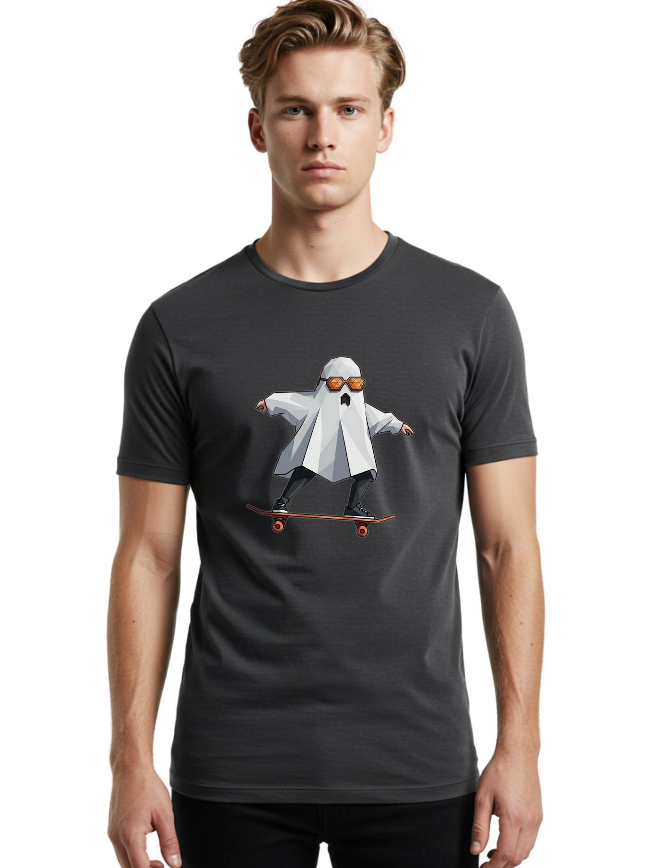 Ghost-Skateboarder-4 Men'S Graphic Tee, 100% Cotton, Comfortable Casual Summer Wear, Machine Washable, Vintage Camera, Old Camera, Antique Camera, Black Camera, Classic Photography, Photography Equipment, Nostalgic Device, Film Camera, Bam526