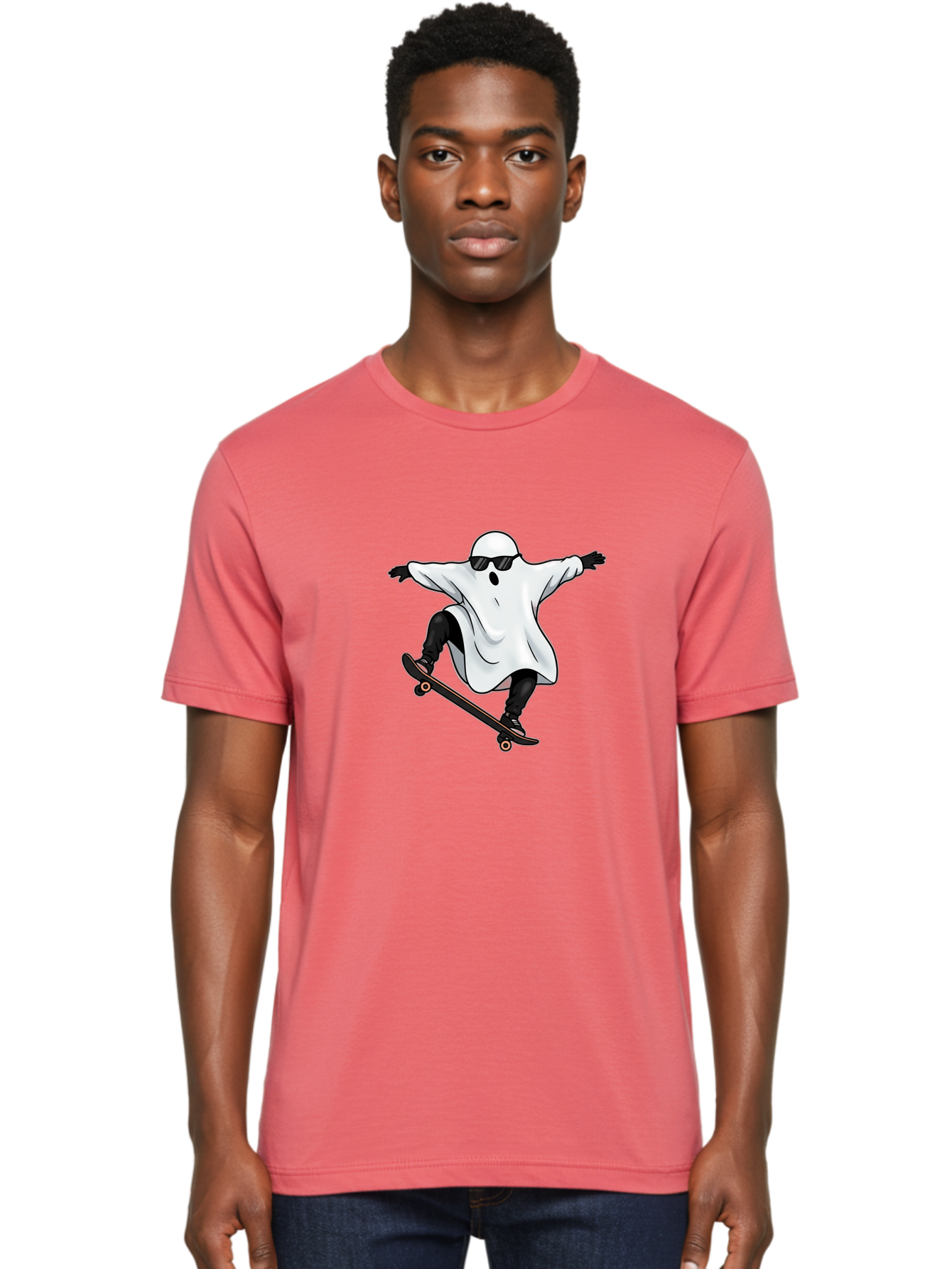 Ghost-Skateboarder Men'S Graphic Tee, 100% Cotton, Comfortable Casual Summer Wear, Machine Washable, Vintage Camera, Old Camera, Antique Camera, Black Camera, Classic Photography, Photography Equipment, Nostalgic Device, Film Camera, Bam527