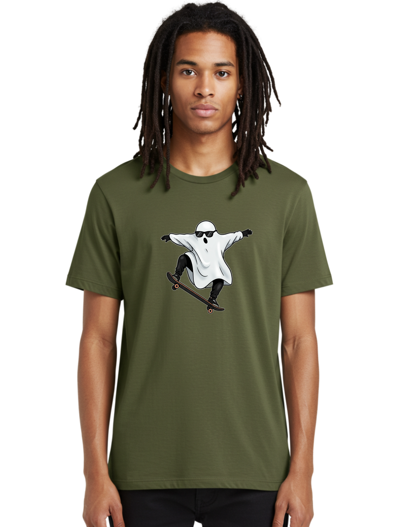 Ghost-Skateboarder Men'S Graphic Tee, 100% Cotton, Comfortable Casual Summer Wear, Machine Washable, Vintage Camera, Old Camera, Antique Camera, Black Camera, Classic Photography, Photography Equipment, Nostalgic Device, Film Camera, Bam527