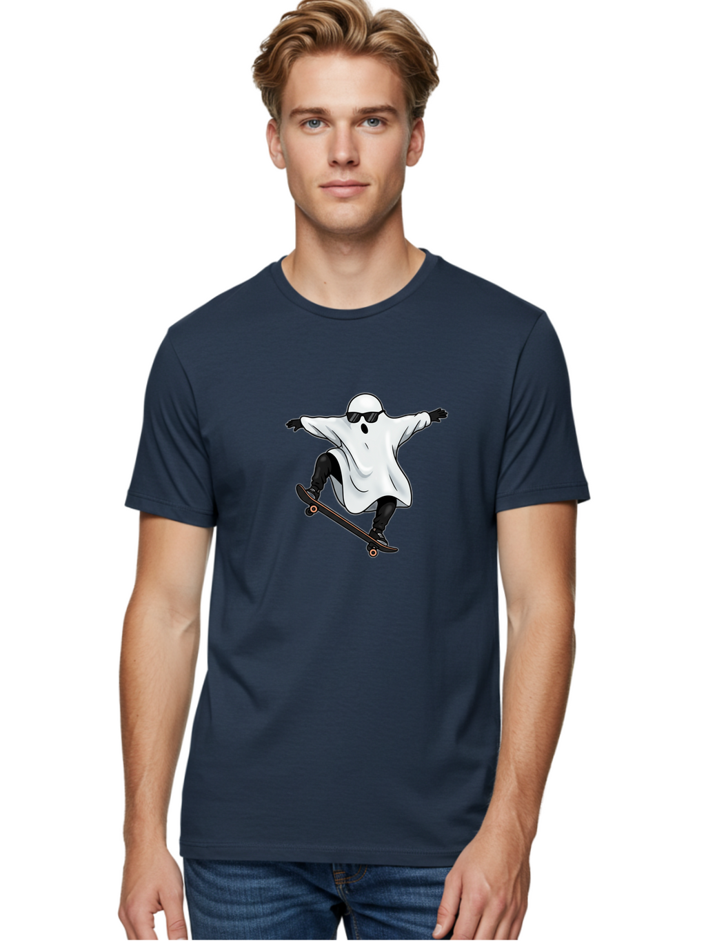 Ghost-Skateboarder Men'S Graphic Tee, 100% Cotton, Comfortable Casual Summer Wear, Machine Washable, Vintage Camera, Old Camera, Antique Camera, Black Camera, Classic Photography, Photography Equipment, Nostalgic Device, Film Camera, Bam527