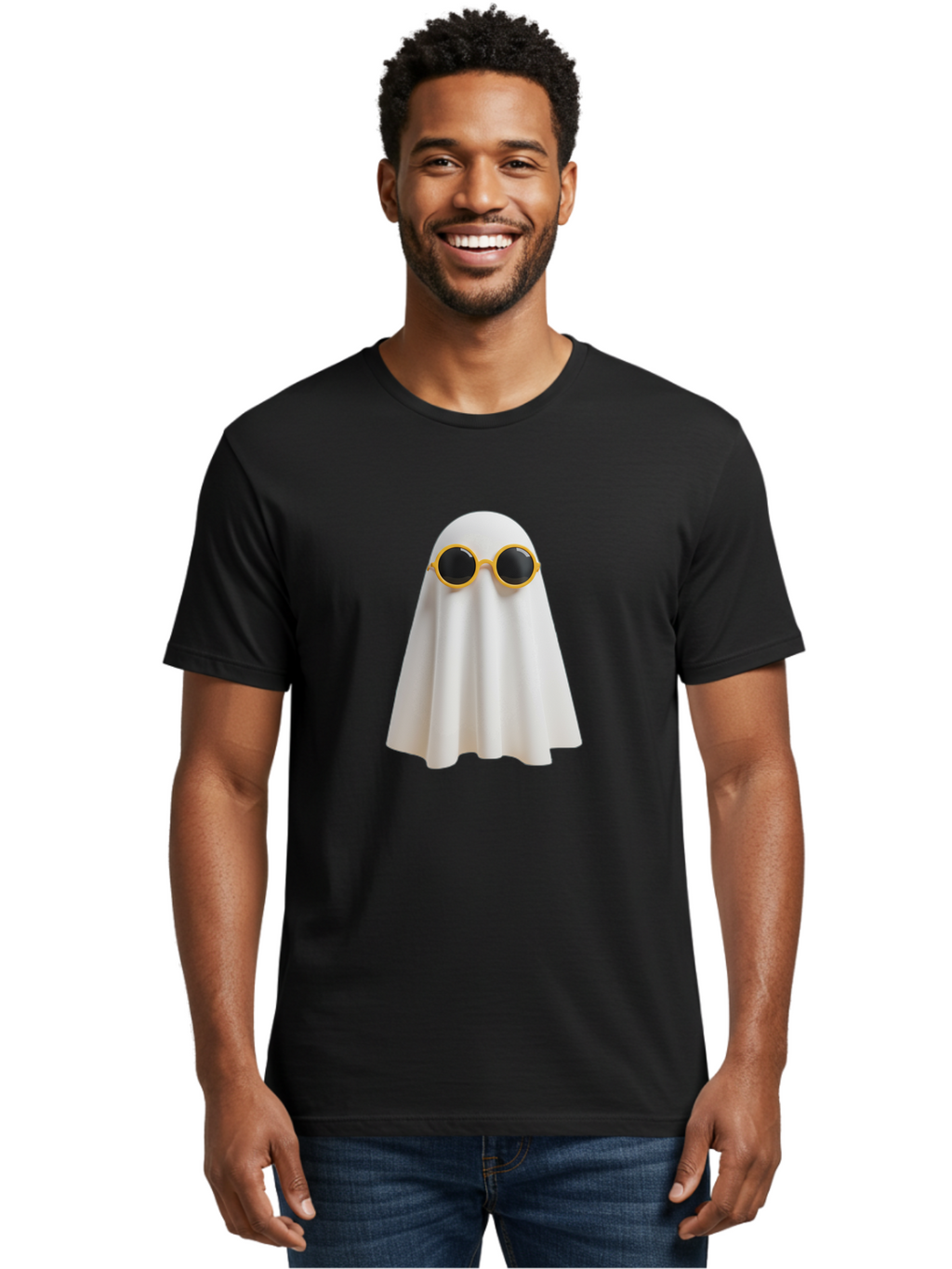 Ghost-Sunglasses-1 Men'S Graphic Tee, 100% Cotton, Comfortable Casual Summer Wear, Machine Washable, Vintage Camera, Old Camera, Antique Camera, Black Camera, Classic Photography, Photography Equipment, Nostalgic Device, Film Camera, Bam528