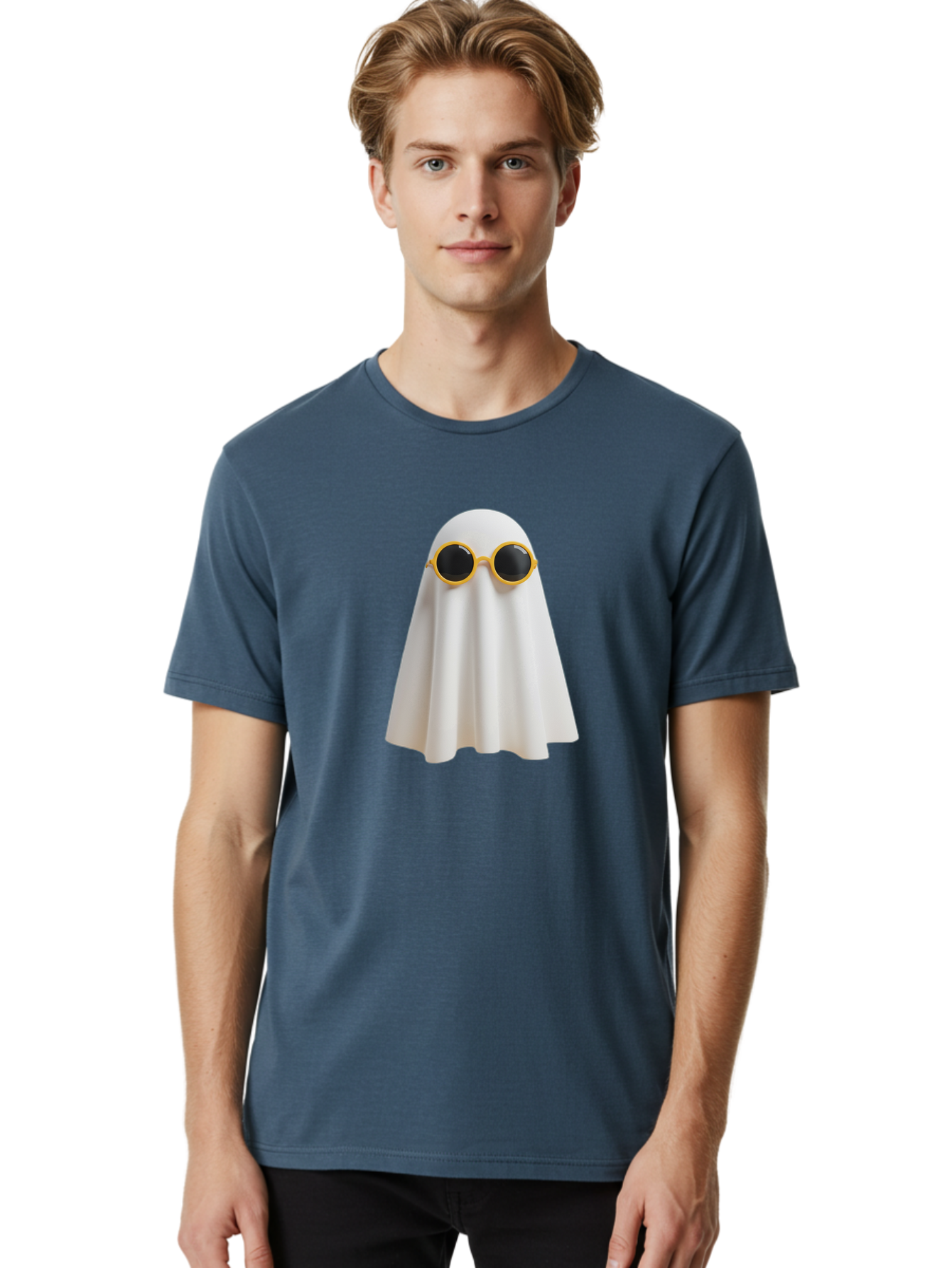 Ghost-Sunglasses-1 Men'S Graphic Tee, 100% Cotton, Comfortable Casual Summer Wear, Machine Washable, Vintage Camera, Old Camera, Antique Camera, Black Camera, Classic Photography, Photography Equipment, Nostalgic Device, Film Camera, Bam528
