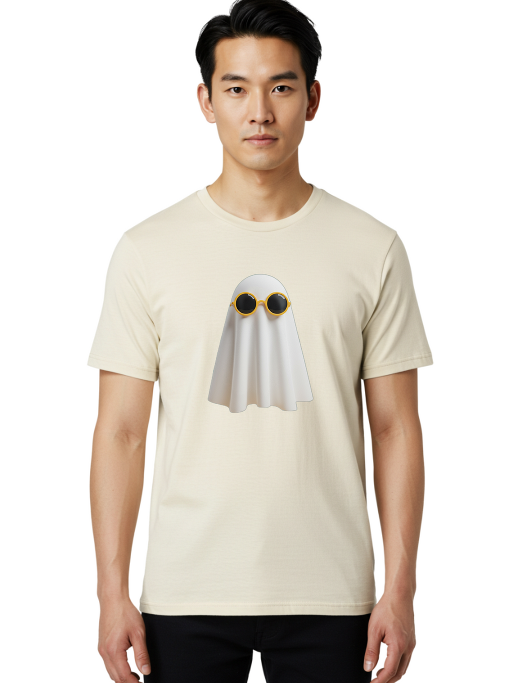 Ghost-Sunglasses-1 Men'S Graphic Tee, 100% Cotton, Comfortable Casual Summer Wear, Machine Washable, Vintage Camera, Old Camera, Antique Camera, Black Camera, Classic Photography, Photography Equipment, Nostalgic Device, Film Camera, Bam528