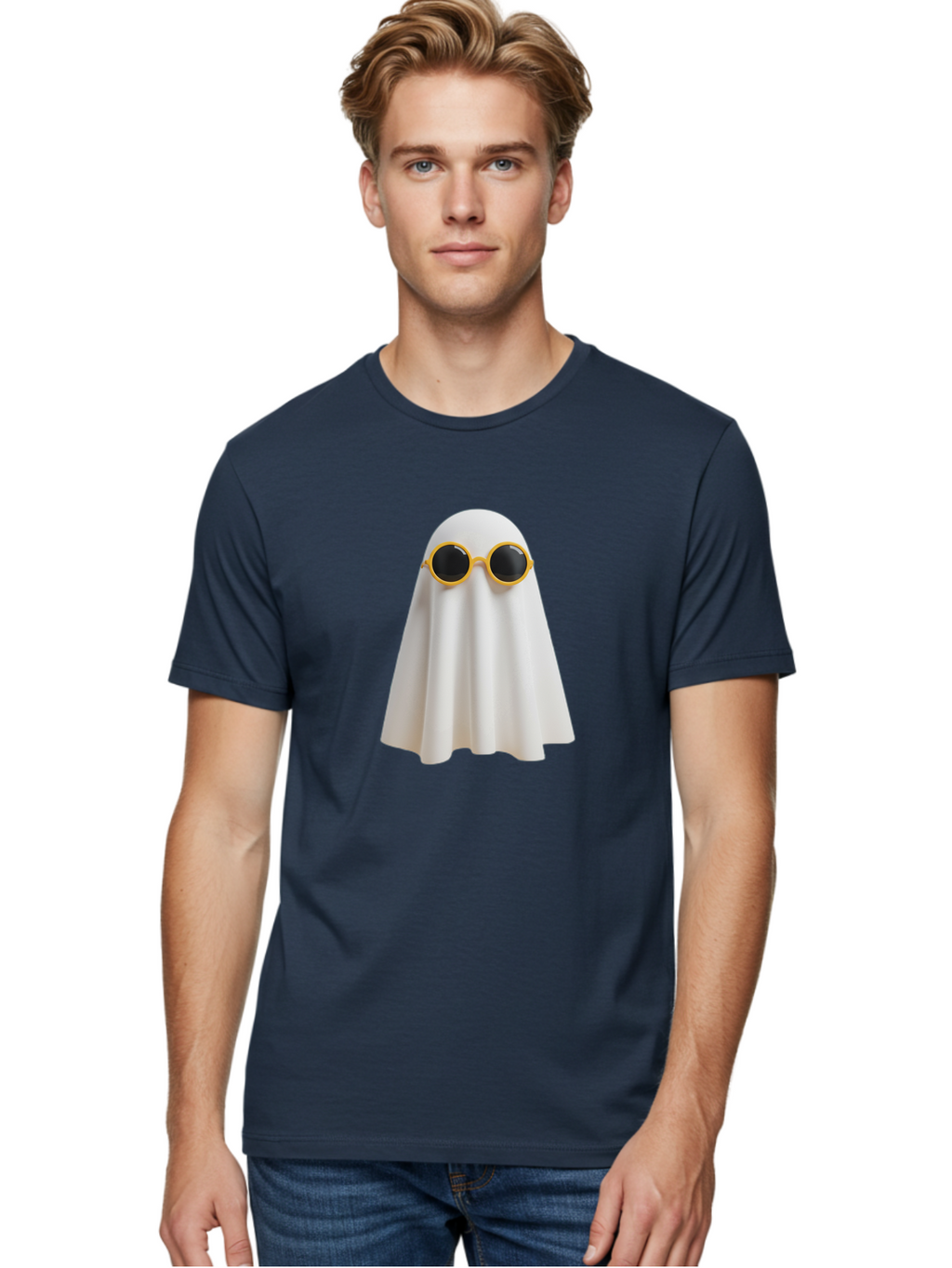 Ghost-Sunglasses-1 Men'S Graphic Tee, 100% Cotton, Comfortable Casual Summer Wear, Machine Washable, Vintage Camera, Old Camera, Antique Camera, Black Camera, Classic Photography, Photography Equipment, Nostalgic Device, Film Camera, Bam528