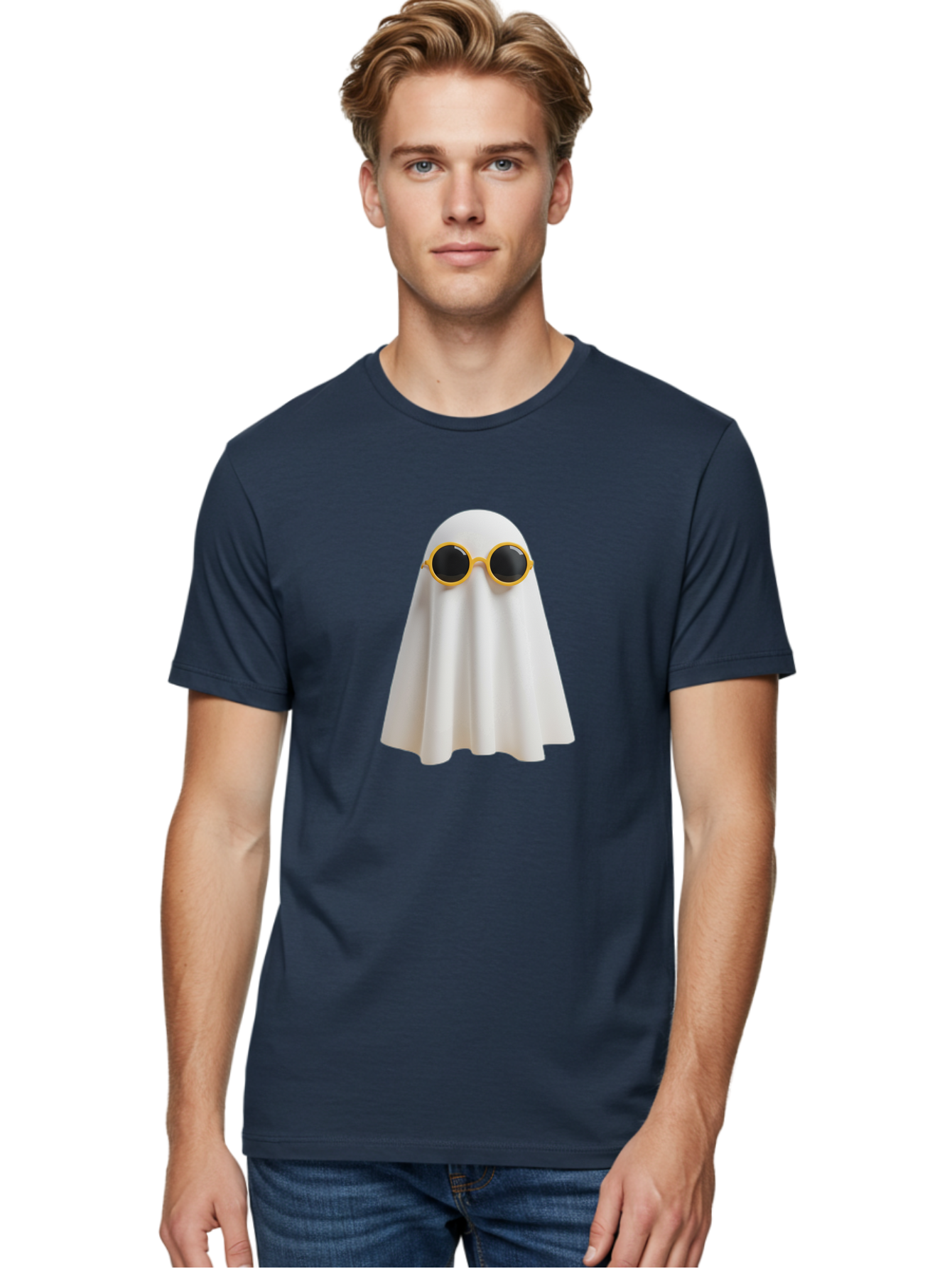 Ghost-Sunglasses-1 Men'S Graphic Tee, 100% Cotton, Comfortable Casual Summer Wear, Machine Washable, Vintage Camera, Old Camera, Antique Camera, Black Camera, Classic Photography, Photography Equipment, Nostalgic Device, Film Camera, Bam528