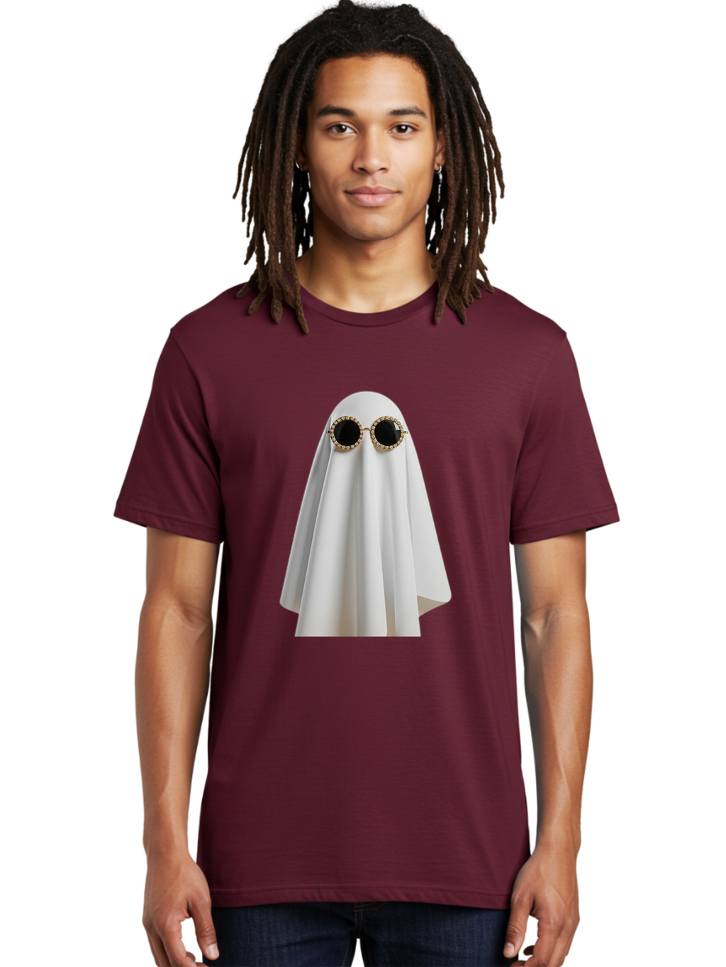 Ghost-Sunglasses-2 Men'S Graphic Tee, 100% Cotton, Comfortable Casual Summer Wear, Machine Washable, Vintage Camera, Old Camera, Antique Camera, Black Camera, Classic Photography, Photography Equipment, Nostalgic Device, Film Camera, Bam529