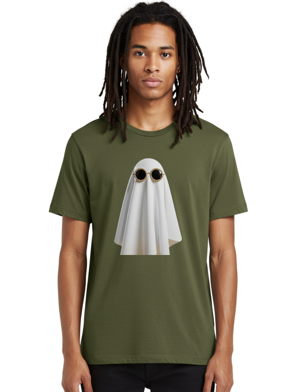 Ghost-Sunglasses-2 Men'S Graphic Tee, 100% Cotton, Comfortable Casual Summer Wear, Machine Washable, Vintage Camera, Old Camera, Antique Camera, Black Camera, Classic Photography, Photography Equipment, Nostalgic Device, Film Camera, Bam529