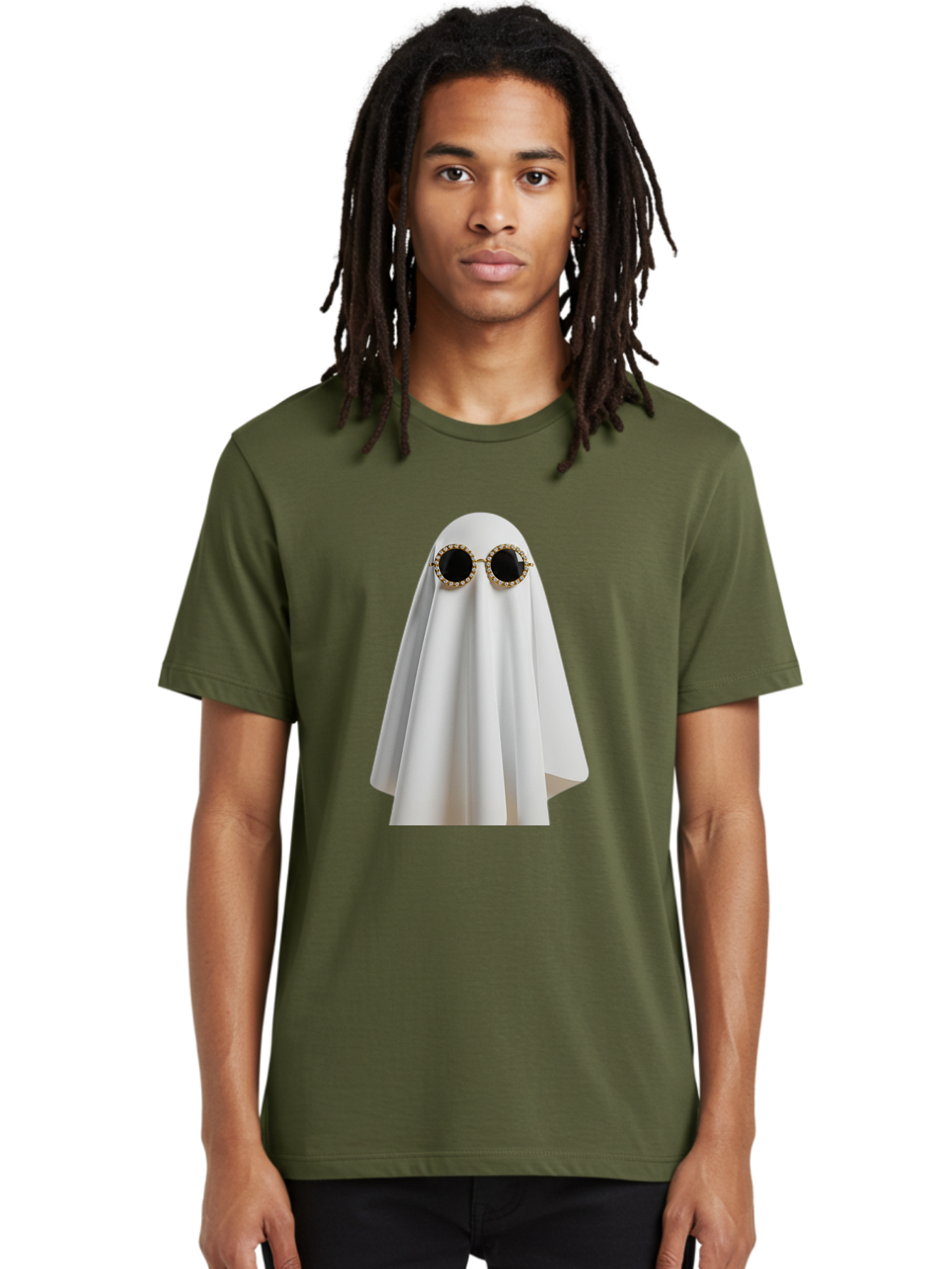 Ghost-Sunglasses-2 Men'S Graphic Tee, 100% Cotton, Comfortable Casual Summer Wear, Machine Washable, Vintage Camera, Old Camera, Antique Camera, Black Camera, Classic Photography, Photography Equipment, Nostalgic Device, Film Camera, Bam529