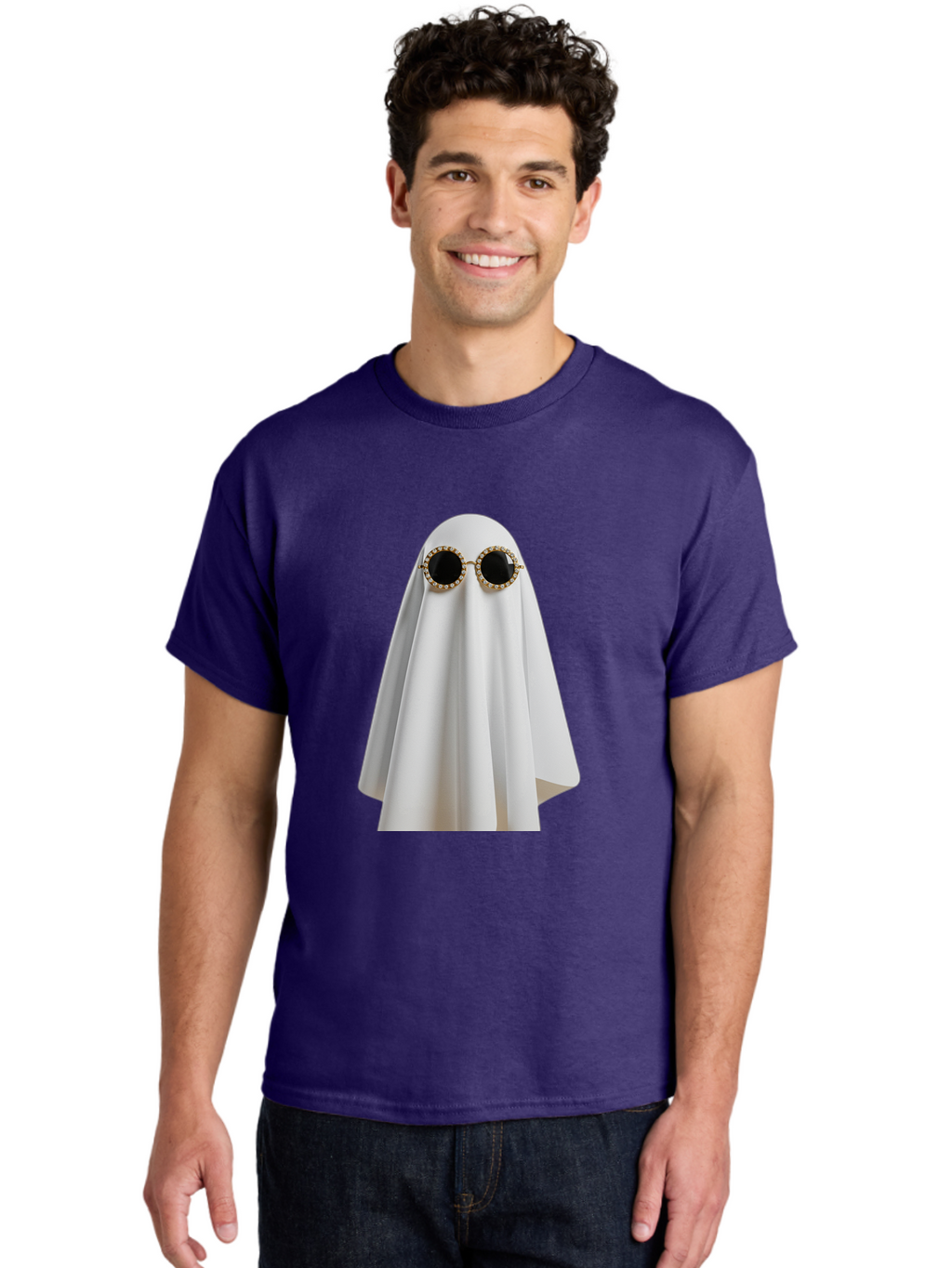 Ghost-Sunglasses-2 Men'S Graphic Tee, 100% Cotton, Comfortable Casual Summer Wear, Machine Washable, Vintage Camera, Old Camera, Antique Camera, Black Camera, Classic Photography, Photography Equipment, Nostalgic Device, Film Camera, Bam529