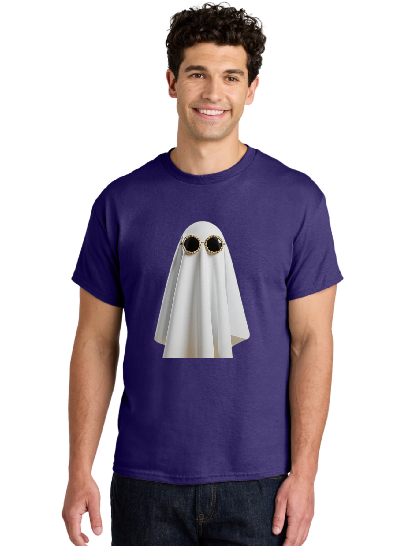 Ghost-Sunglasses-2 Men'S Graphic Tee, 100% Cotton, Comfortable Casual Summer Wear, Machine Washable, Vintage Camera, Old Camera, Antique Camera, Black Camera, Classic Photography, Photography Equipment, Nostalgic Device, Film Camera, Bam529