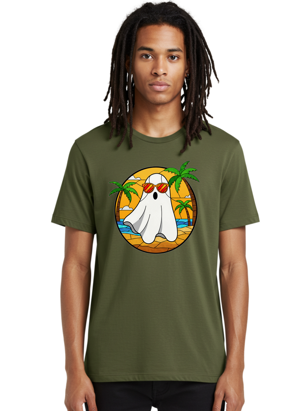 Ghost-Sunglasses-Beach Men'S Graphic Tee, 100% Cotton, Comfortable Casual Summer Wear, Machine Washable, Vintage Camera, Old Camera, Antique Camera, Black Camera, Classic Photography, Photography Equipment, Nostalgic Device, Film Camera, Bam530