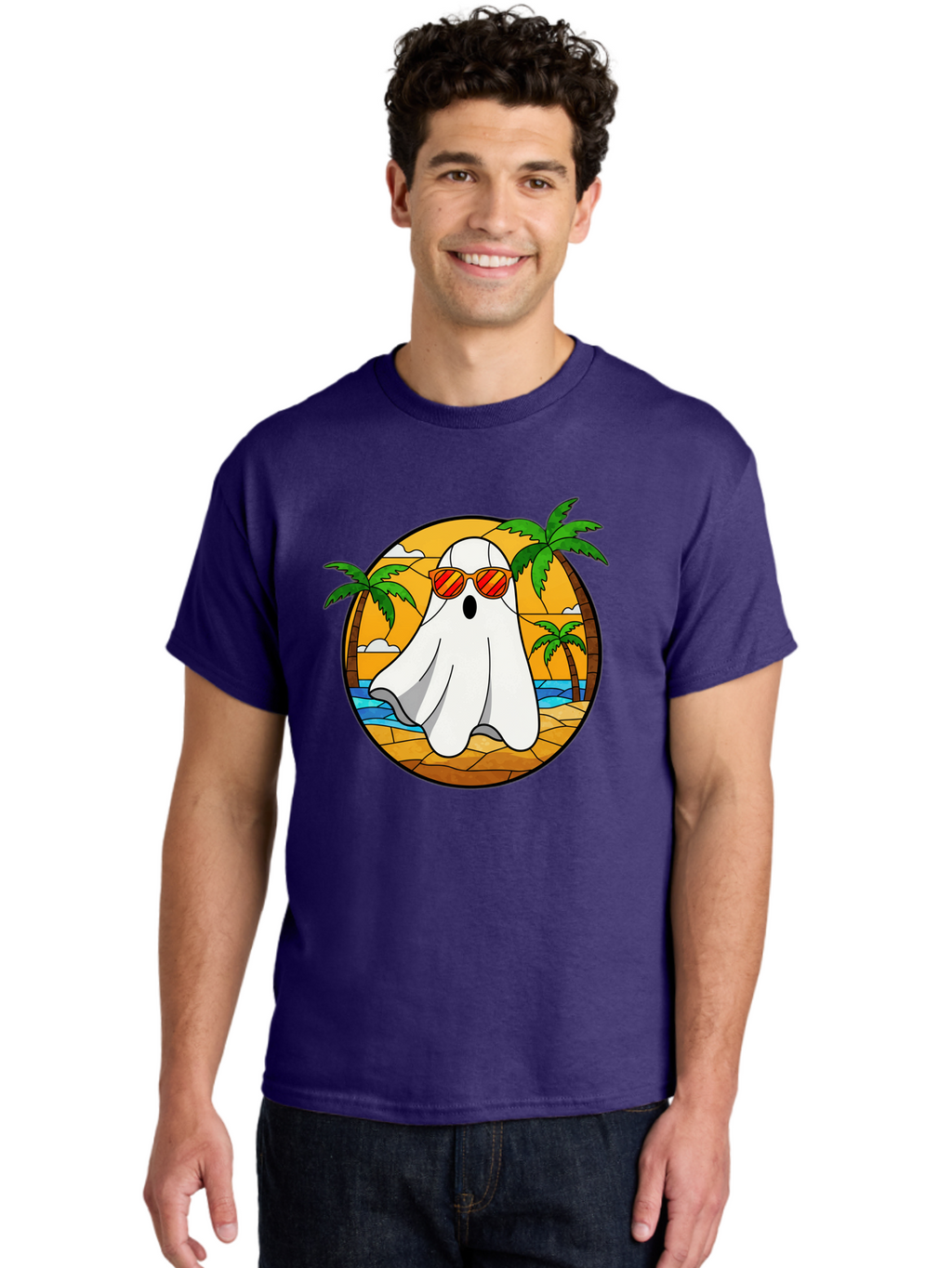 Ghost-Sunglasses-Beach Men'S Graphic Tee, 100% Cotton, Comfortable Casual Summer Wear, Machine Washable, Vintage Camera, Old Camera, Antique Camera, Black Camera, Classic Photography, Photography Equipment, Nostalgic Device, Film Camera, Bam530