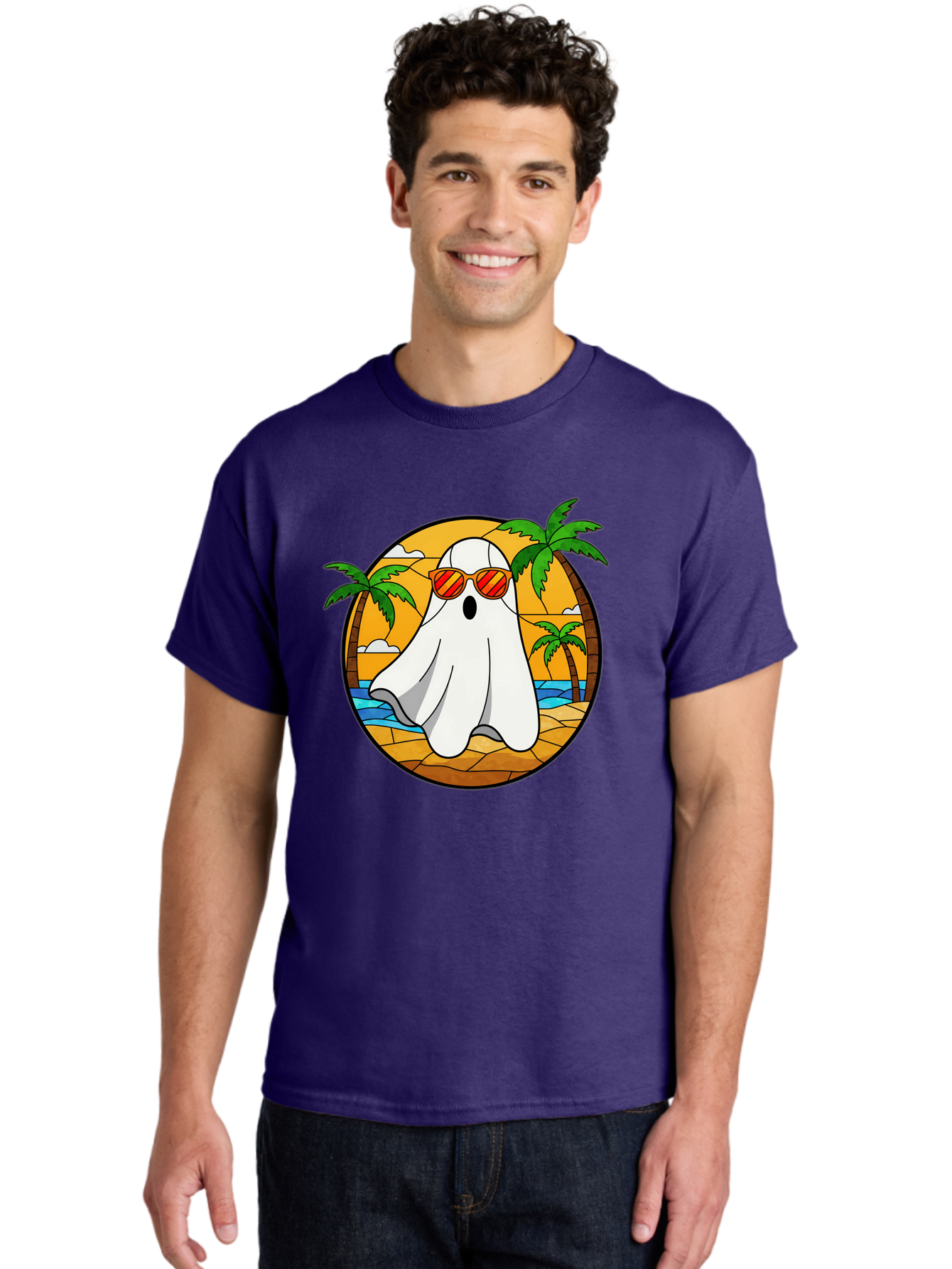 Ghost-Sunglasses-Beach Men'S Graphic Tee, 100% Cotton, Comfortable Casual Summer Wear, Machine Washable, Vintage Camera, Old Camera, Antique Camera, Black Camera, Classic Photography, Photography Equipment, Nostalgic Device, Film Camera, Bam530
