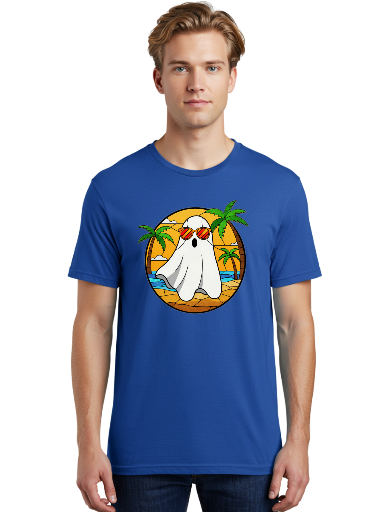 Ghost-Sunglasses-Beach Men'S Graphic Tee, 100% Cotton, Comfortable Casual Summer Wear, Machine Washable, Vintage Camera, Old Camera, Antique Camera, Black Camera, Classic Photography, Photography Equipment, Nostalgic Device, Film Camera, Bam530