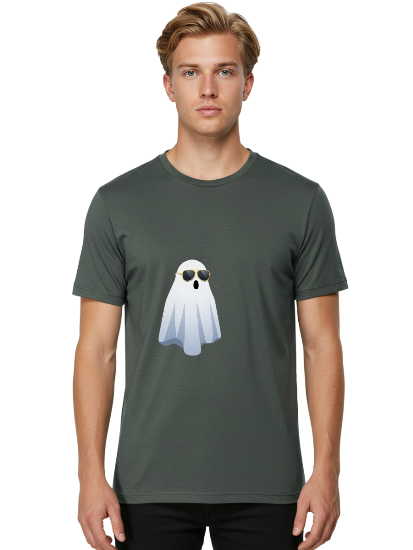 Ghost-Sunglasses Men'S Graphic Tee, 100% Cotton, Comfortable Casual Summer Wear, Machine Washable, Vintage Camera, Old Camera, Antique Camera, Black Camera, Classic Photography, Photography Equipment, Nostalgic Device, Film Camera, Camera Art Bam531