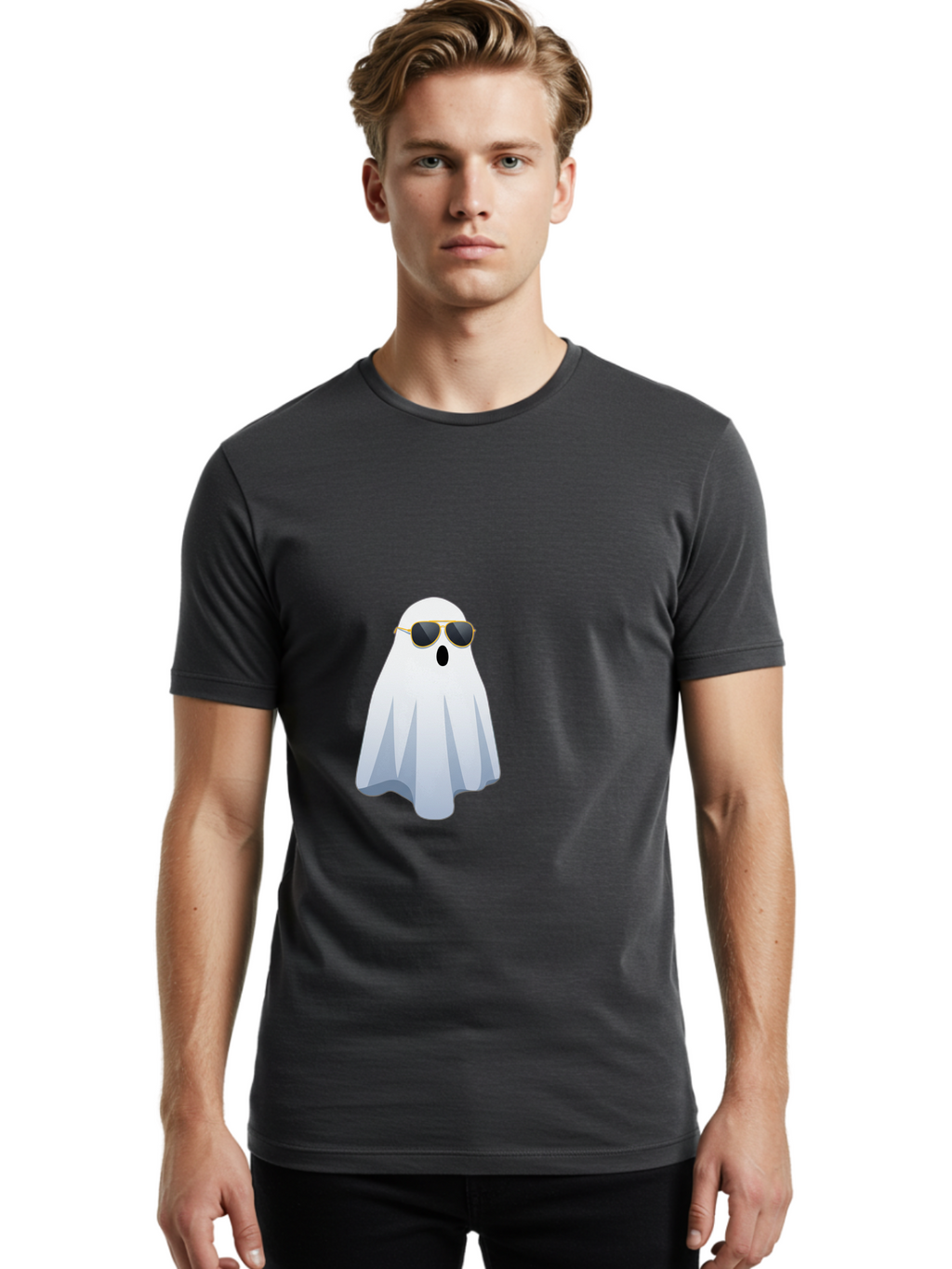 Ghost-Sunglasses Men'S Graphic Tee, 100% Cotton, Comfortable Casual Summer Wear, Machine Washable, Vintage Camera, Old Camera, Antique Camera, Black Camera, Classic Photography, Photography Equipment, Nostalgic Device, Film Camera, Camera Art Bam531