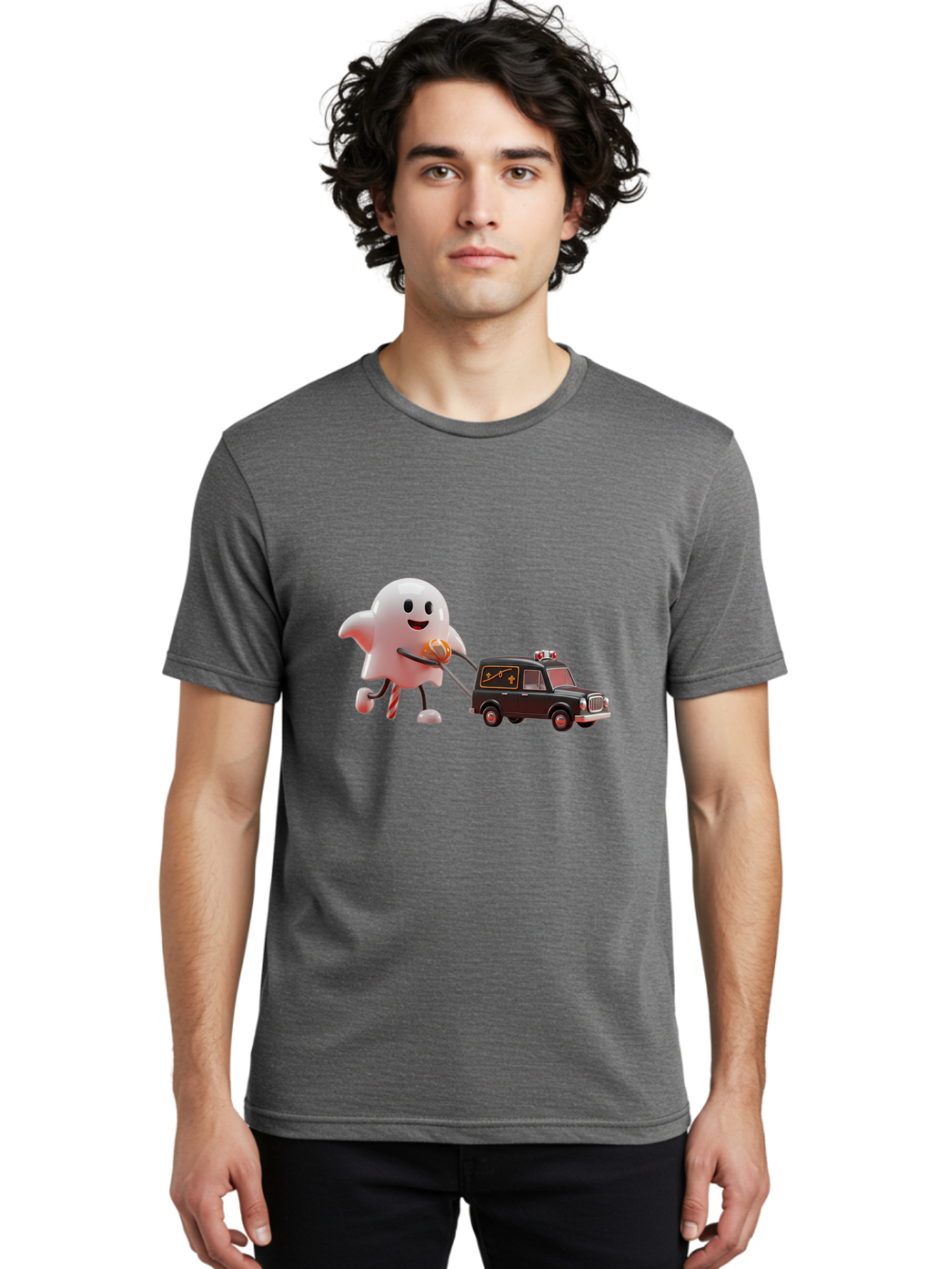 Ghost-Towing-Hearse Men'S Graphic Tee, 100% Cotton, Comfortable Casual Summer Wear, Machine Washable, Vintage Camera, Old Camera, Antique Camera, Black Camera, Classic Photography, Photography Equipment, Nostalgic Device, Film Camera, Bam532