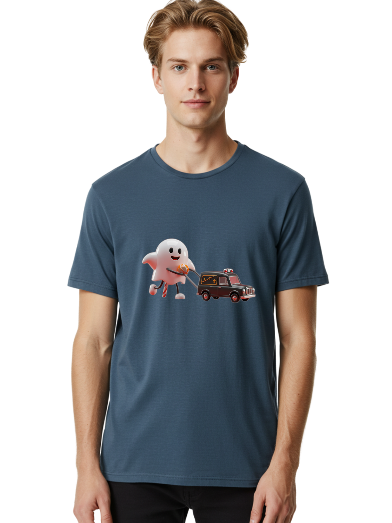 Ghost-Towing-Hearse Men'S Graphic Tee, 100% Cotton, Comfortable Casual Summer Wear, Machine Washable, Vintage Camera, Old Camera, Antique Camera, Black Camera, Classic Photography, Photography Equipment, Nostalgic Device, Film Camera, Bam532