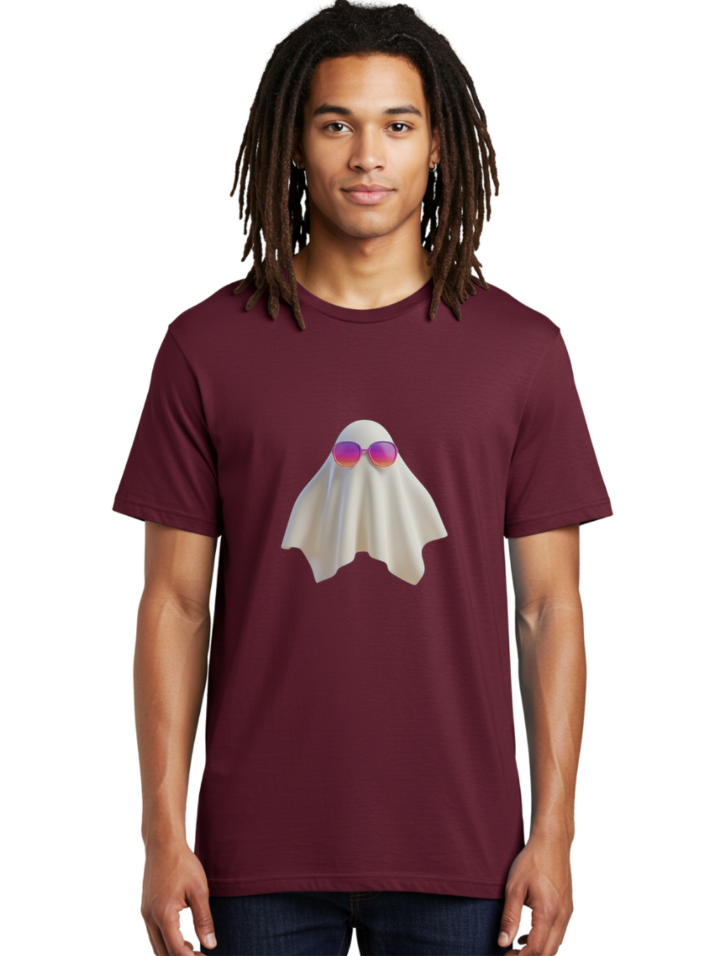 Ghost-Wearing-Sunglasses Men'S Graphic Tee, 100% Cotton, Comfortable Casual Summer Wear, Machine Washable, Vintage Camera, Old Camera, Antique Camera, Black Camera, Classic Photography, Photography Equipment, Nostalgic Device, Film Camera, Bam533