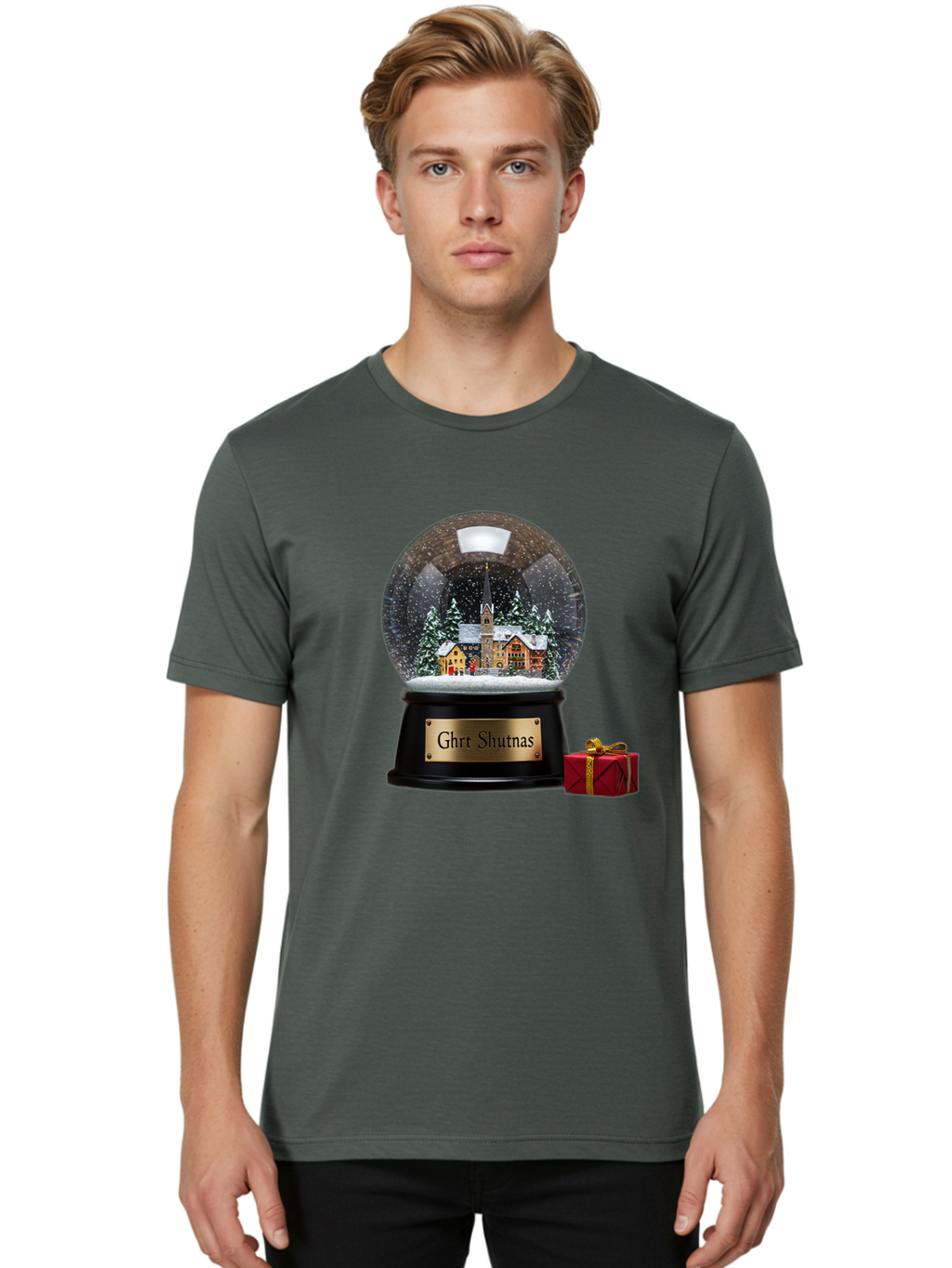 Ghrt-Shutnas-Snow-Globe Men'S Graphic Tee, 100% Cotton, Comfortable Casual Summer Wear, Machine Washable, Vintage Camera, Old Camera, Antique Camera, Black Camera, Classic Photography, Photography Equipment, Nostalgic Device, Film Camera, Bam537