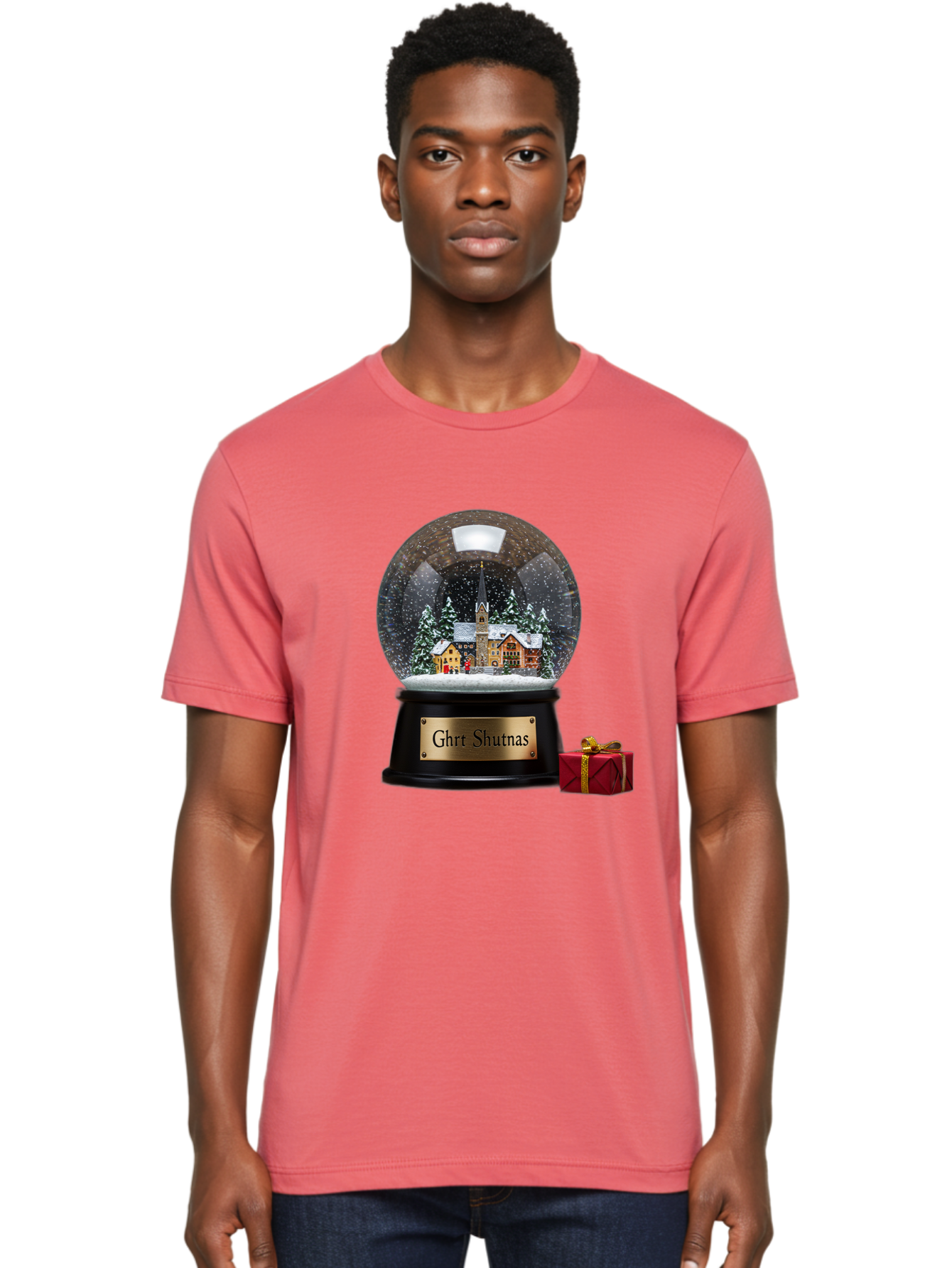 Ghrt-Shutnas-Snow-Globe Men'S Graphic Tee, 100% Cotton, Comfortable Casual Summer Wear, Machine Washable, Vintage Camera, Old Camera, Antique Camera, Black Camera, Classic Photography, Photography Equipment, Nostalgic Device, Film Camera, Bam537